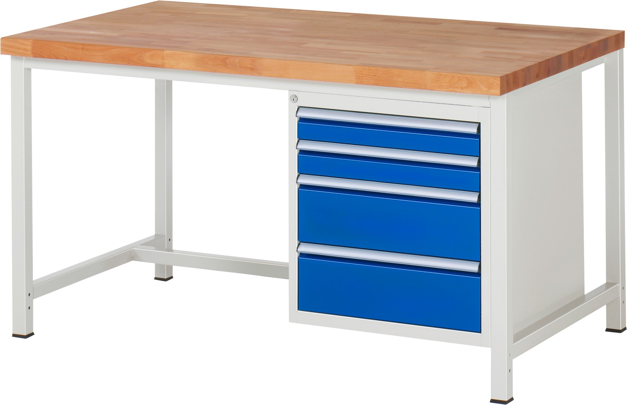Werkbank Modell 8161, B 1500xT 900xH 840mm, Buche-Massiv-Platte 40mm