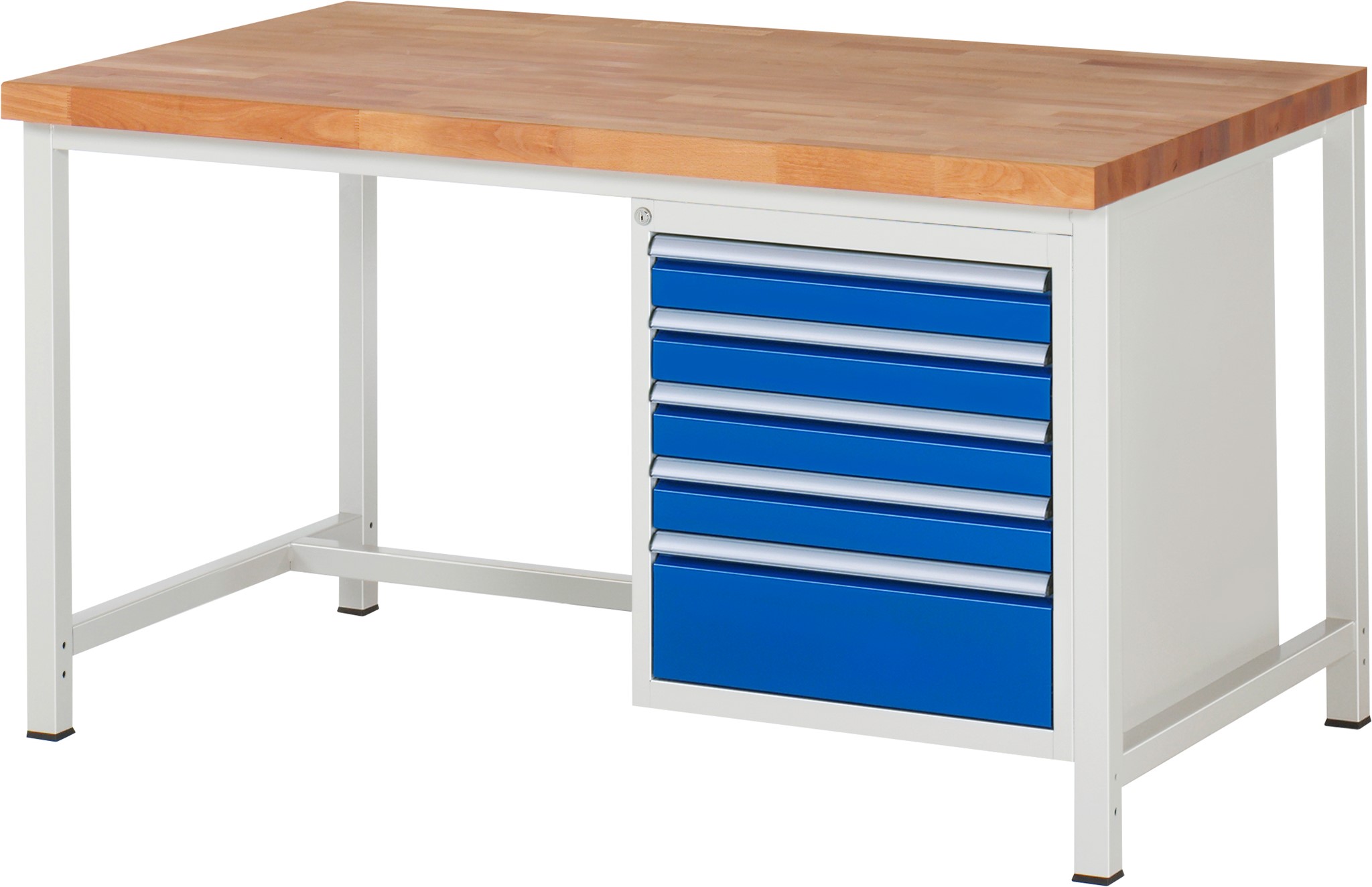 Werkbank Modell 8168, B 1500xT 900xH 840mm, Buche-Massiv-Platte 40mm