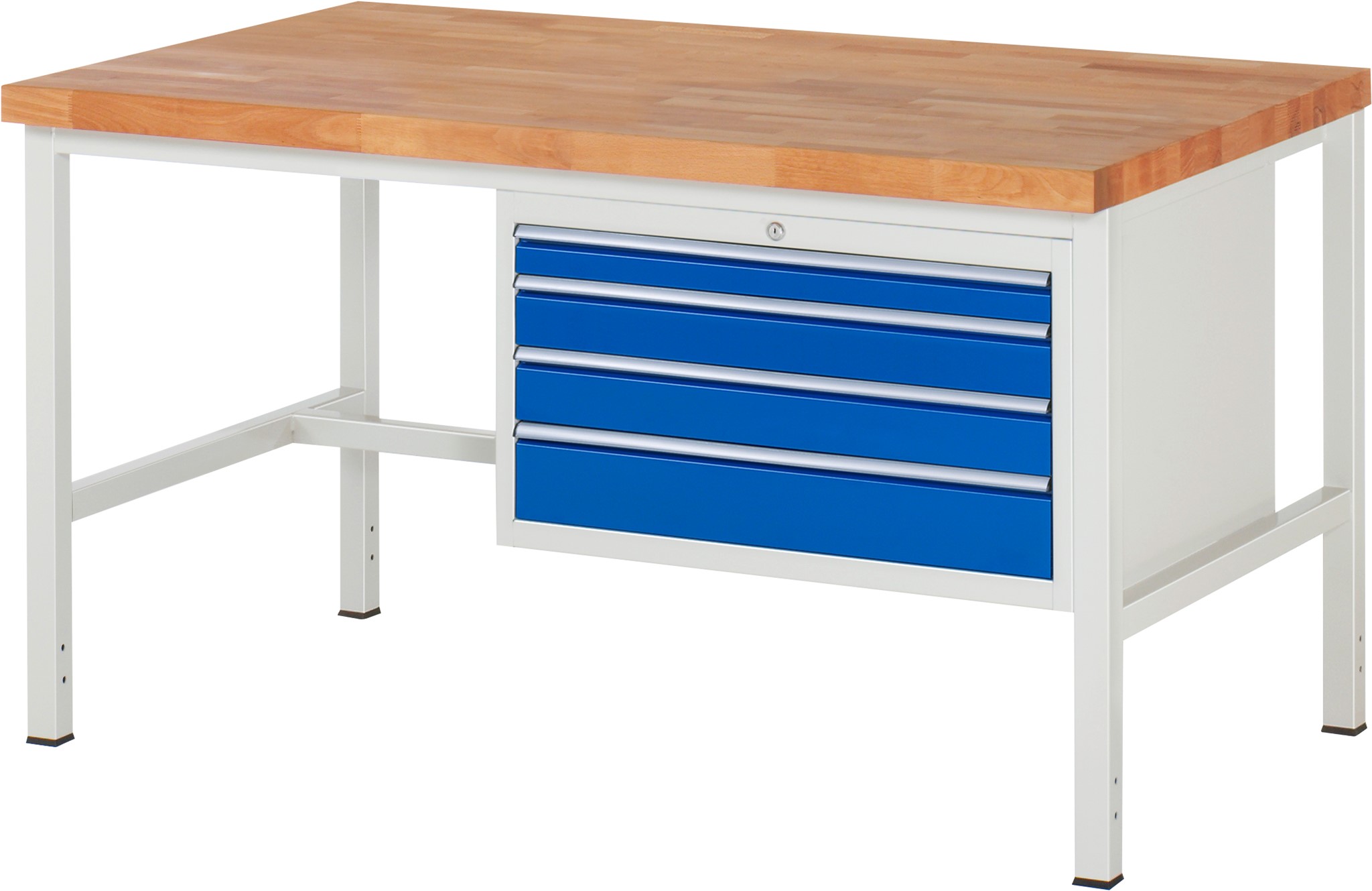 Werkbank Modell 8232, B 1500xT 900xH 840mm, Buche-Massiv-Platte 40mm