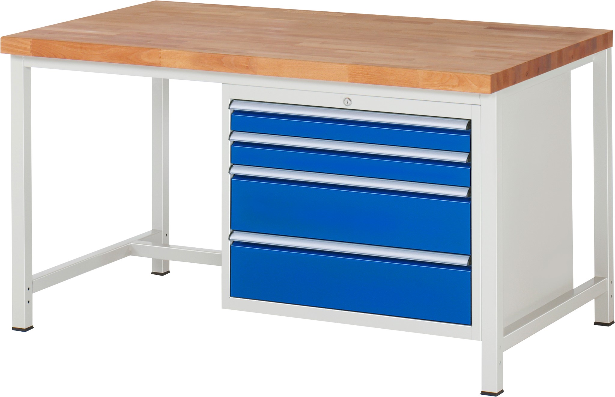 Werkbank Modell 8261, B 1500xT 900xH 840mm, Buche-Massiv-Platte 40mm