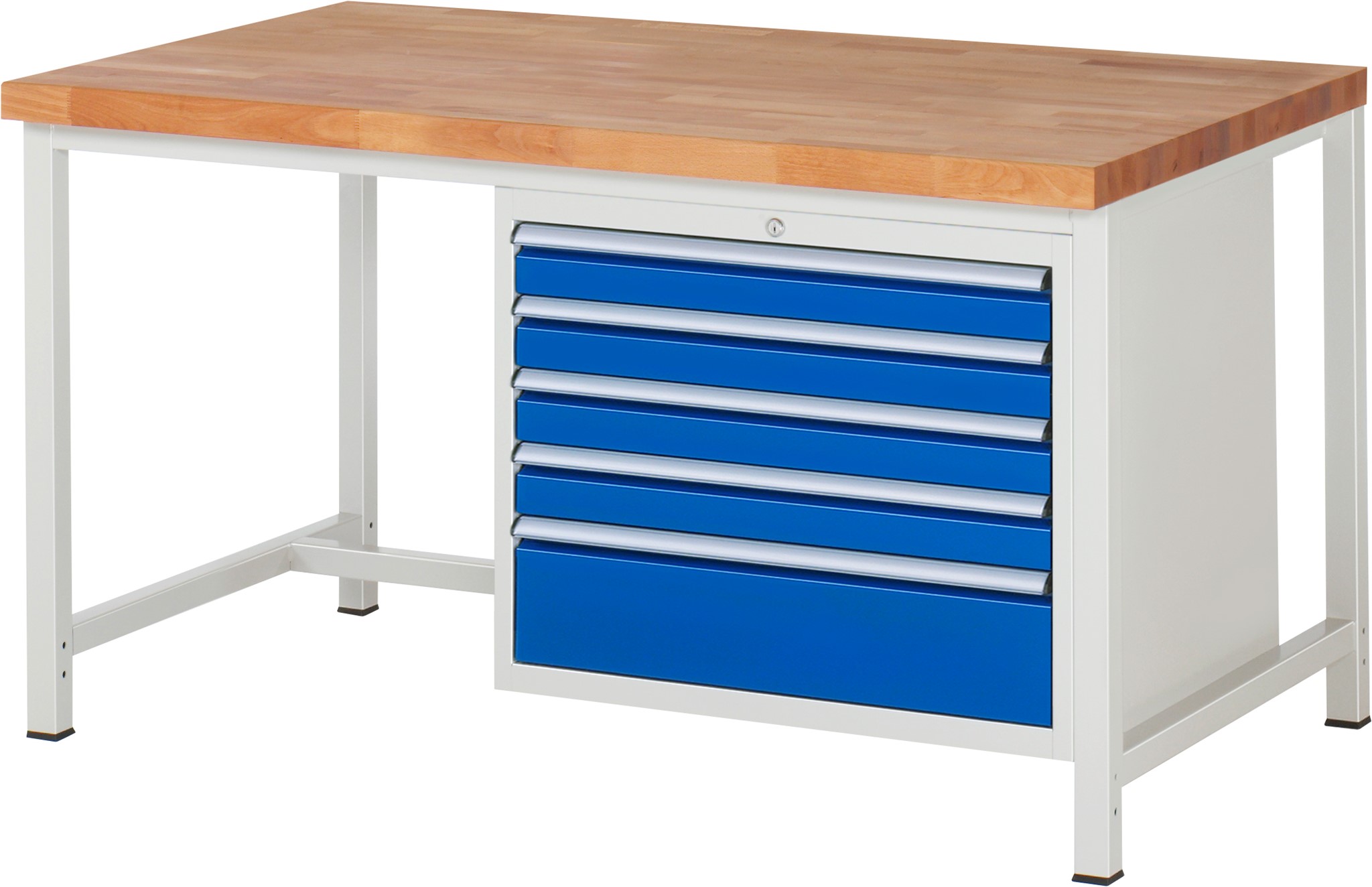 Werkbank Modell 8268, B 1500xT 900xH 840mm, Buche-Massiv-Platte 40mm