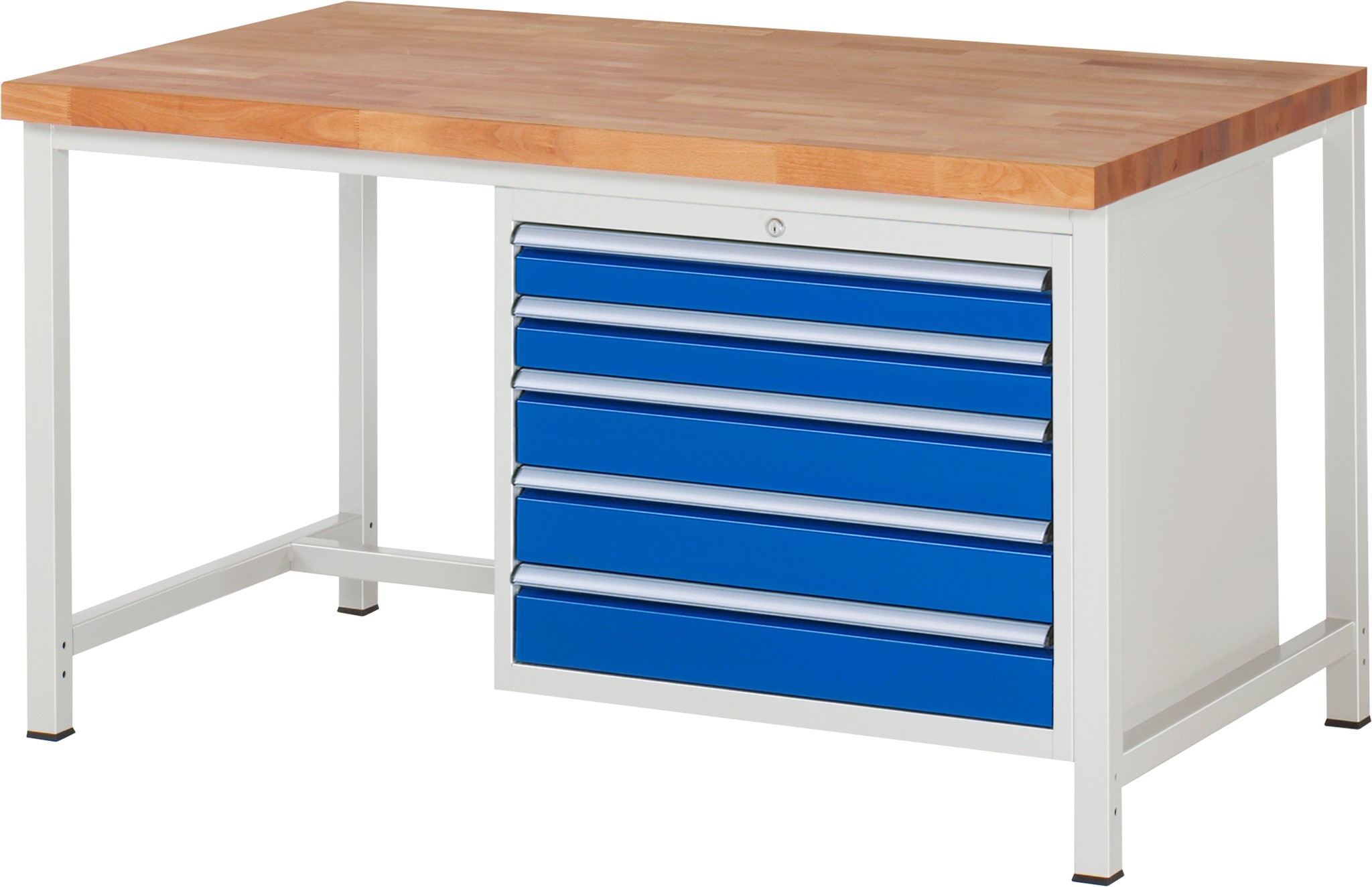 Werkbank Modell 8271, B 1500xT 900xH 840mm, Buche-Massiv-Platte 40mm