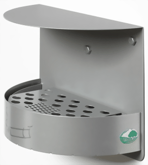 Wandascher mit Schutzdach Modell H 23 silber