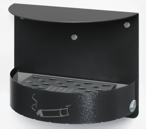 Wandascher mit Schutzdach Modell H 23 antik-silber struktur
