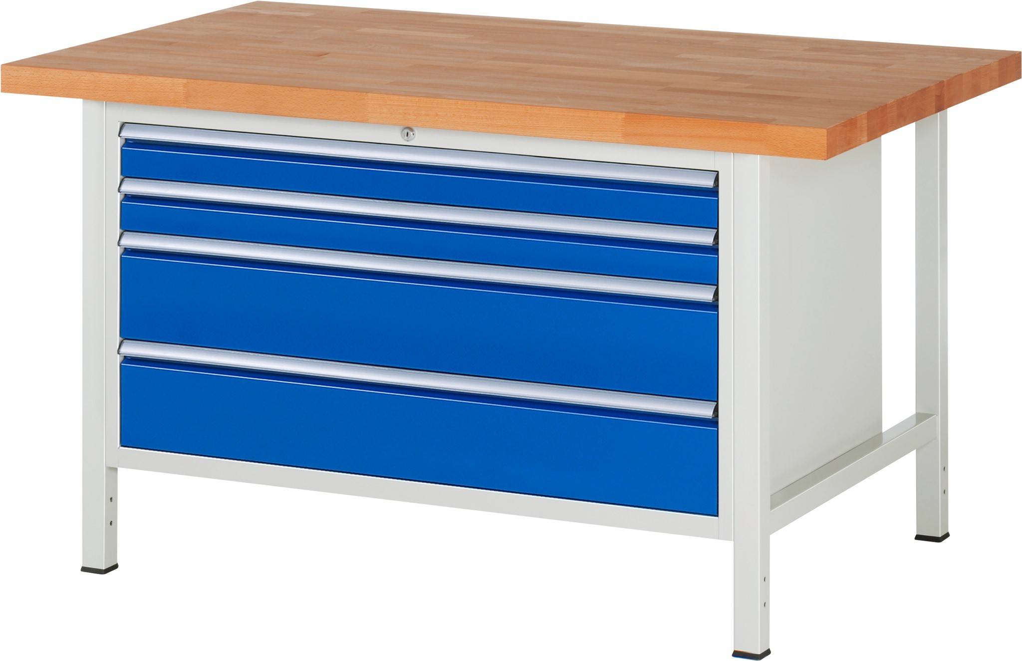 Werkbank Modell 8361, B 1500xT 900xH 840mm, Buche-Massiv-Platte 40mm