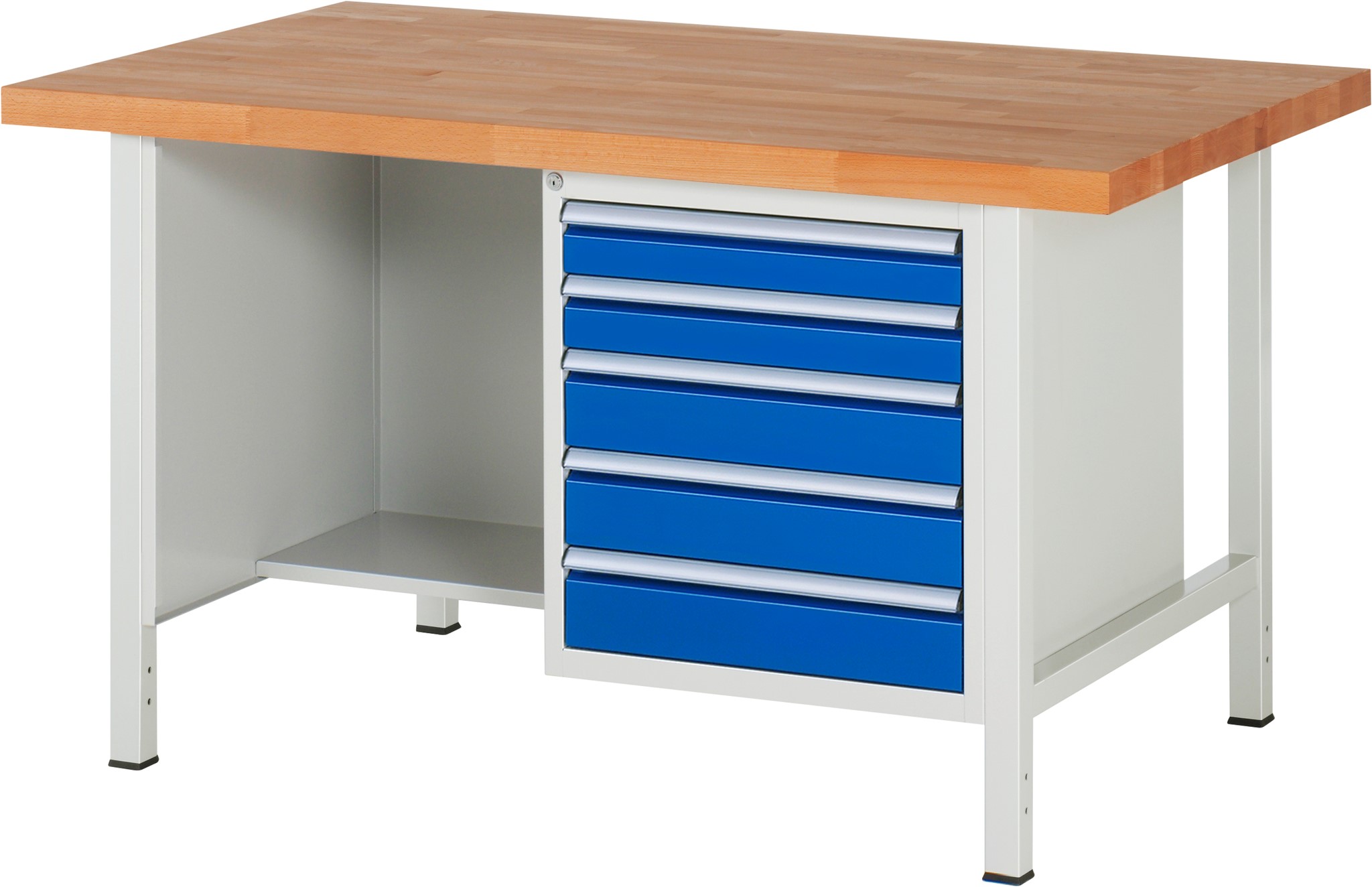 Werkbank Modell 8454, B 1500xT 900xH 840mm, Buche-Massiv-Platte 40mm