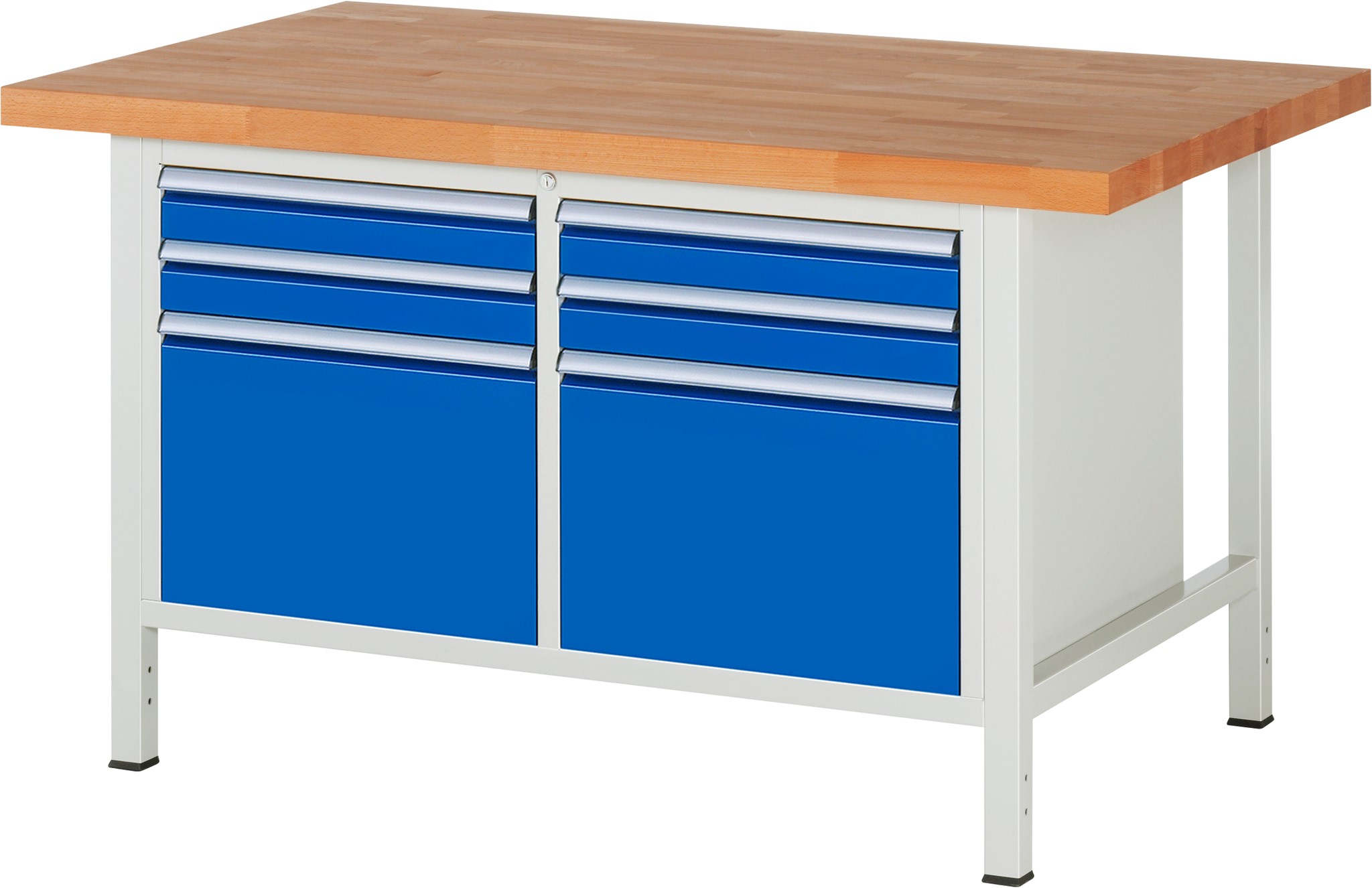 Werkbank Modell 8474, B 1500xT 900xH 840mm, Buche-Massiv-Platte 40mm