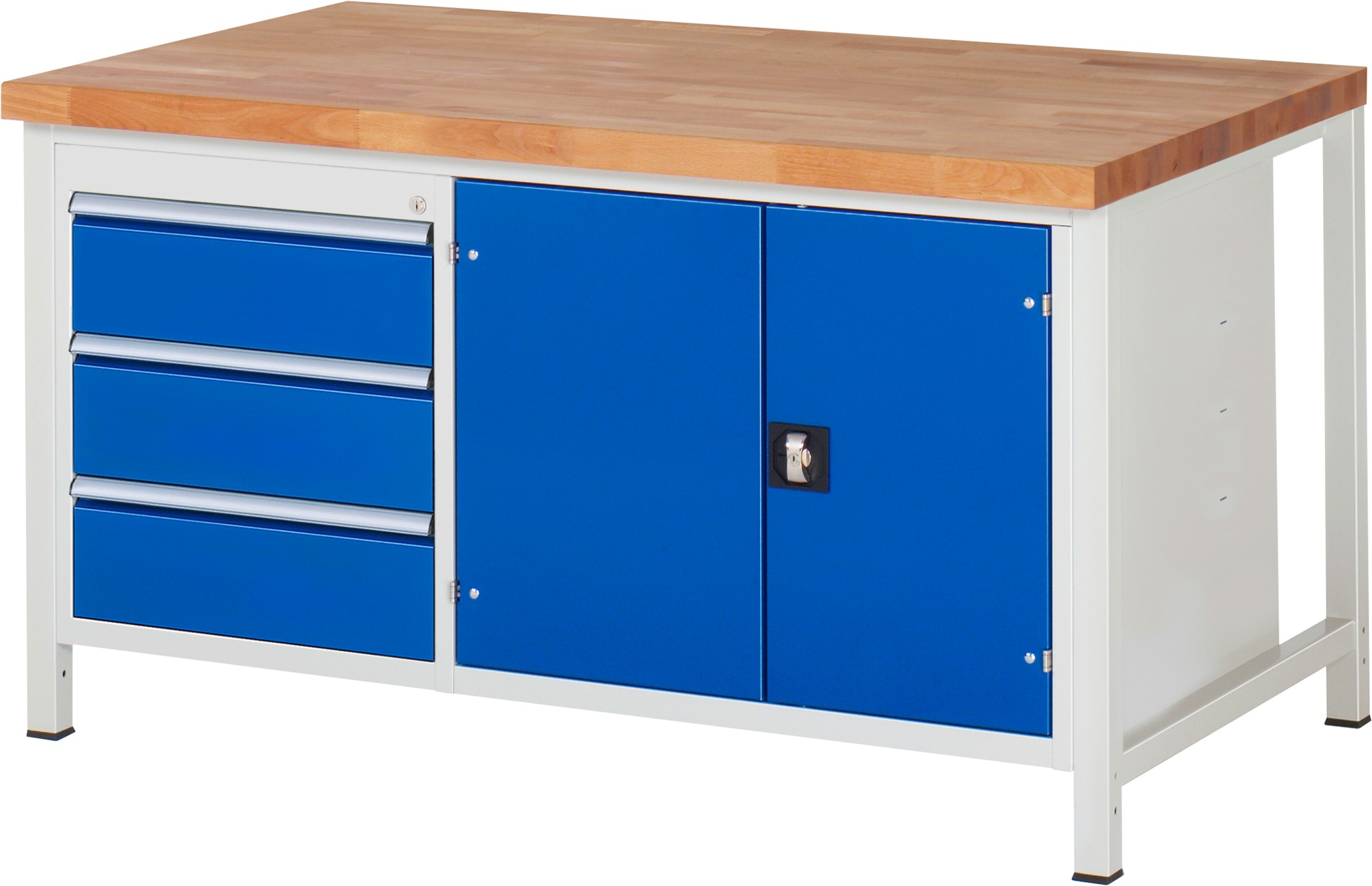 Werkbank Modell 8904, B 1500xT 900xH 840mm, Buche-Massiv-Platte 40mm