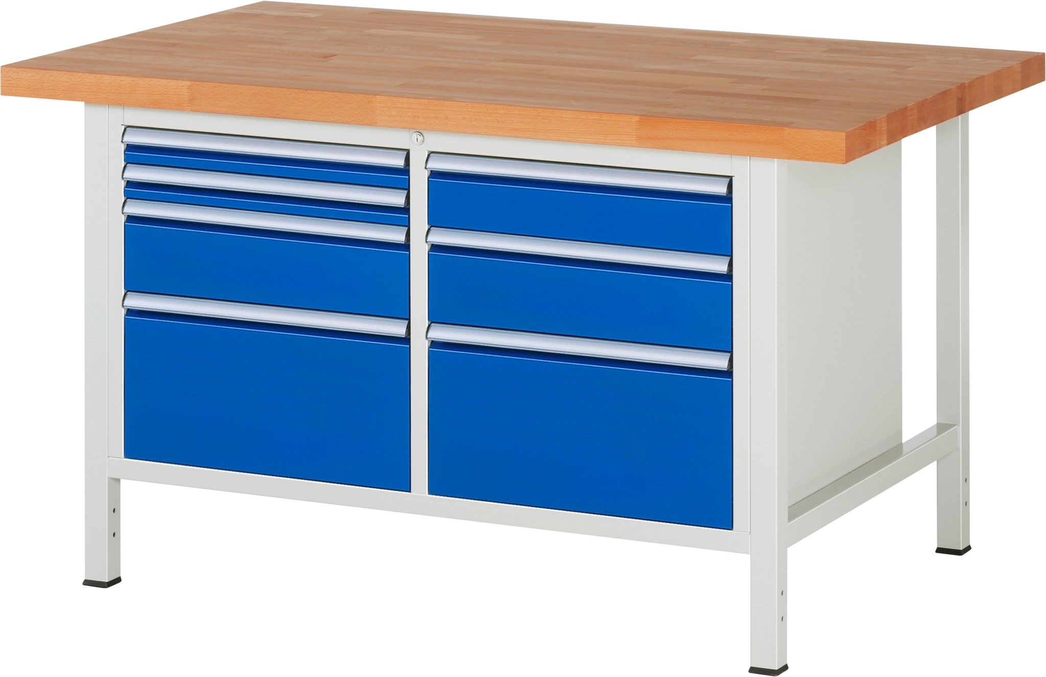 Werkbank Modell 8476, B 1500xT 900xH 840mm, Buche-Massiv-Platte 40mm