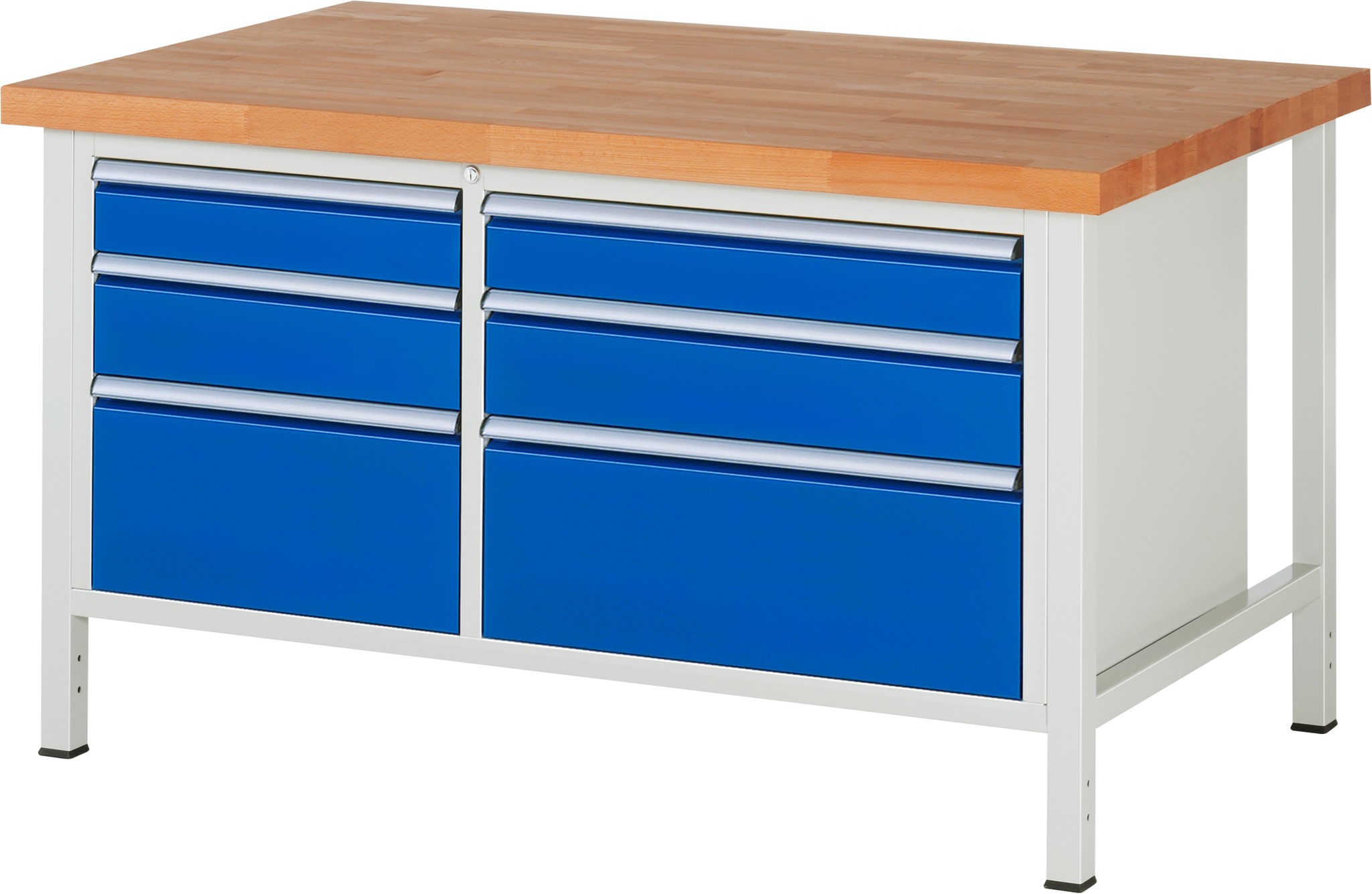 Werkbank Modell 8652, B 1500xT 900xH 840mm, Buche-Massiv-Platte 40mm