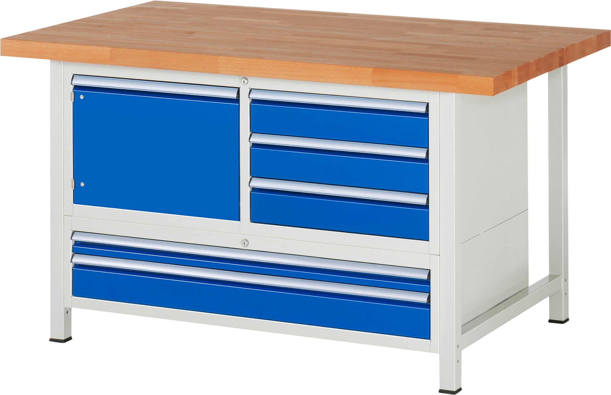 Werkbank Modell 8932, B 1500xT 900xH 840mm, Buche-Massiv-Platte 40mm