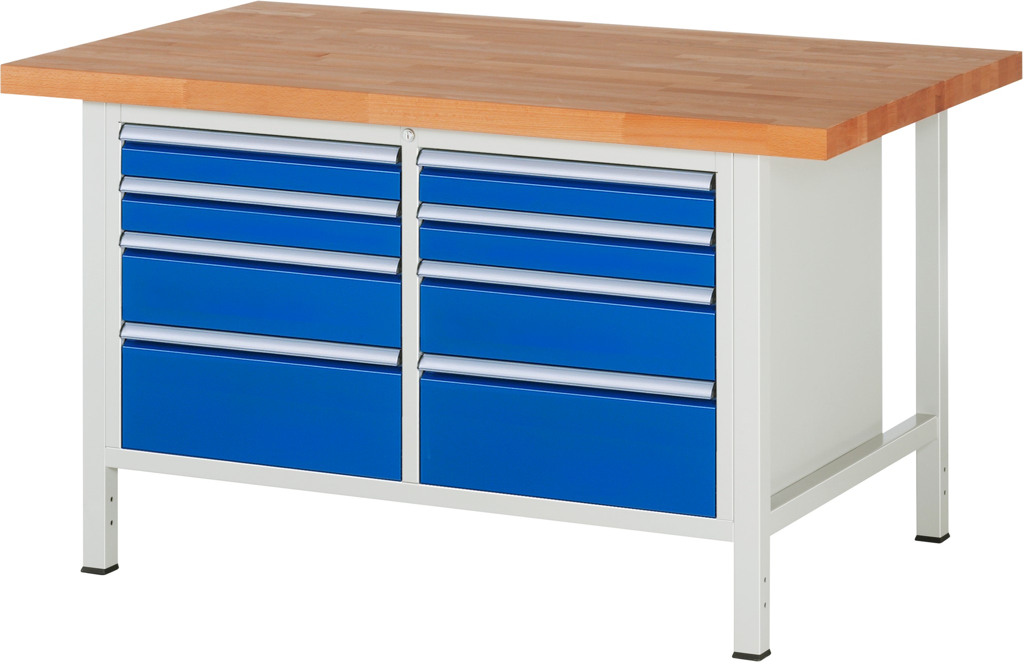 Werkbank Modell 8478, B 1500xT 900xH 840mm, Buche-Massiv-Platte 40mm