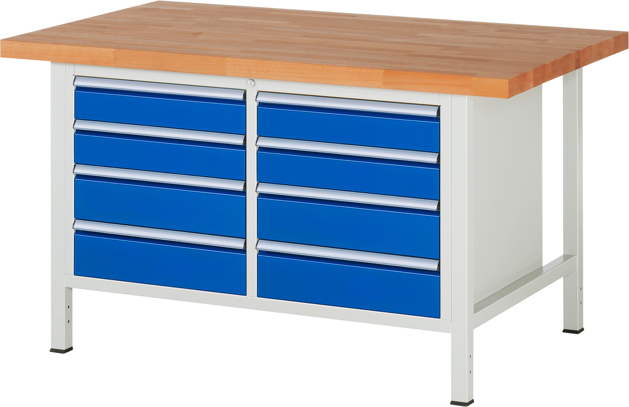 Werkbank Modell 8477, B 1500xT 900xH 840mm, Buche-Massiv-Platte 40mm