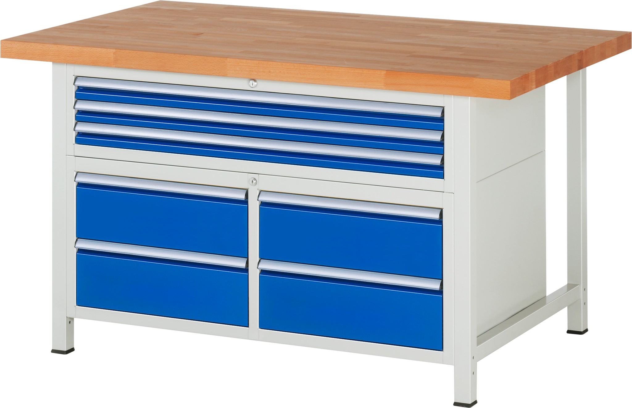 Werkbank Modell 8924, B 1500xT 900xH 840mm, Buche-Massiv-Platte 40mm