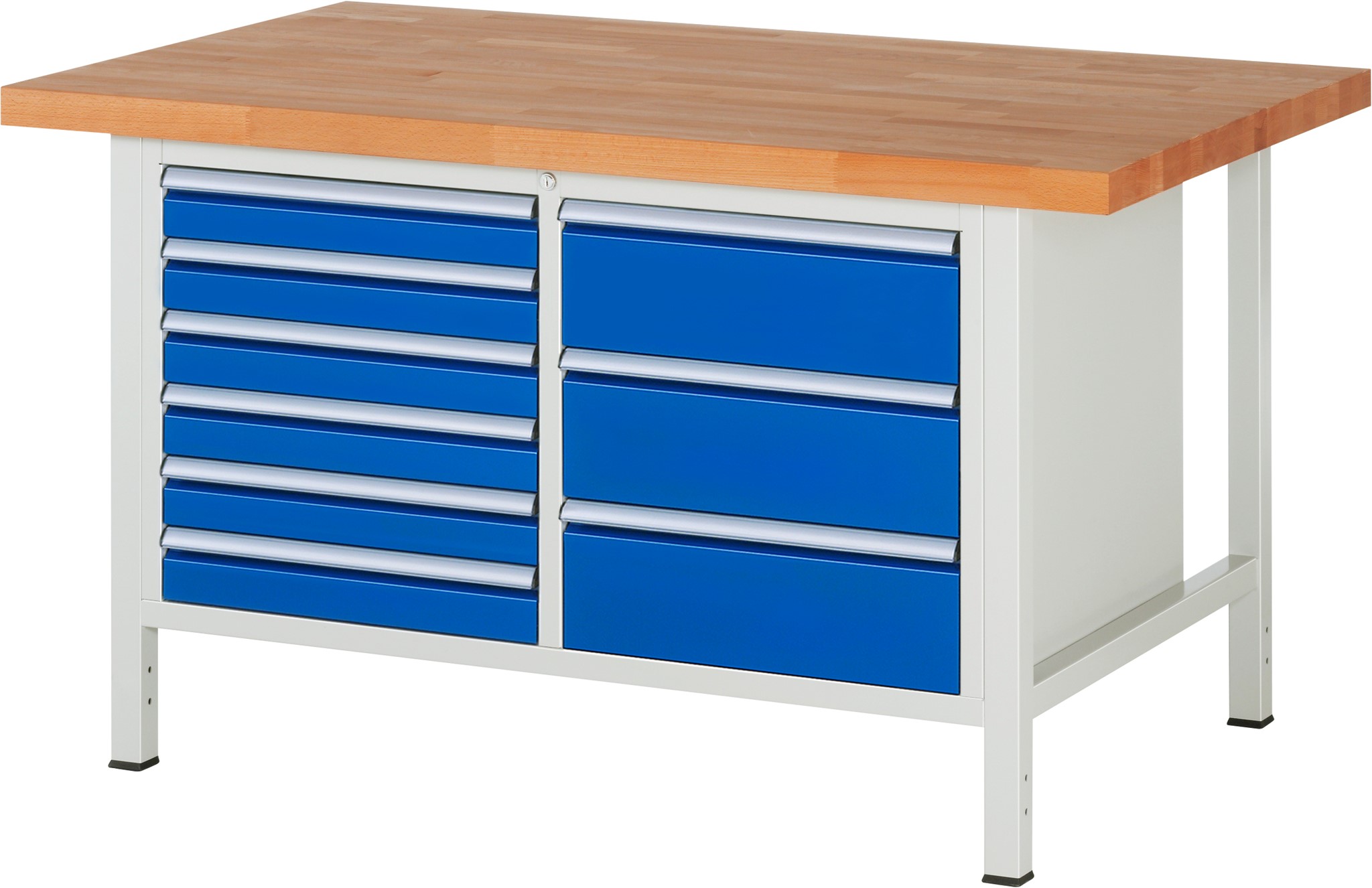 Werkbank Modell 8479, B 1500xT 900xH 840mm, Buche-Massiv-Platte 40mm