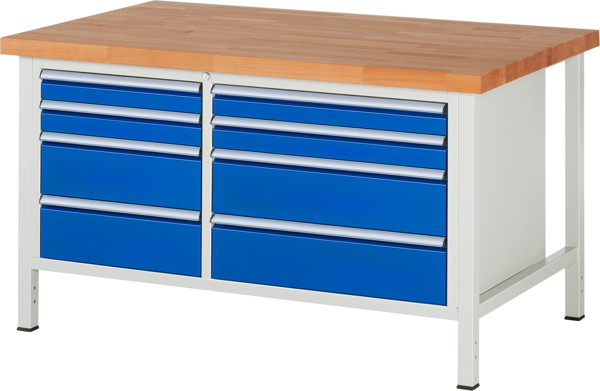 Werkbank Modell 8654, B 1500xT 900xH 840mm, Buche-Massiv-Platte 40mm