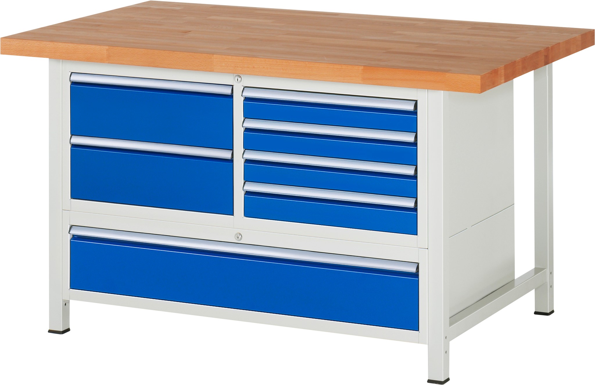 Werkbank Modell 8931, B 1500xT 900xH 840mm, Buche-Massiv-Platte 40mm