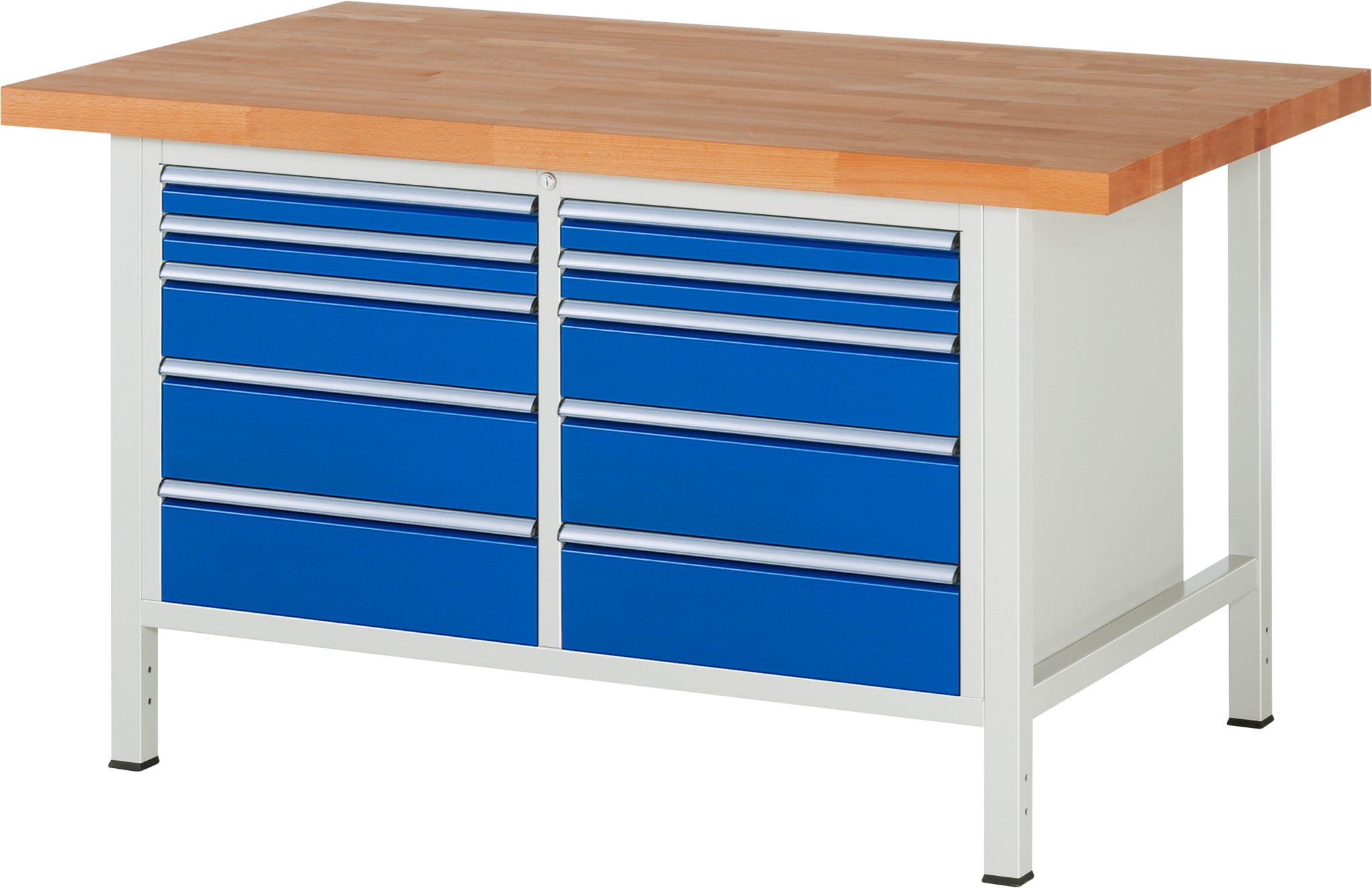 Werkbank Modell 8480, B 1500xT 900xH 840mm, Buche-Massiv-Platte 40mm