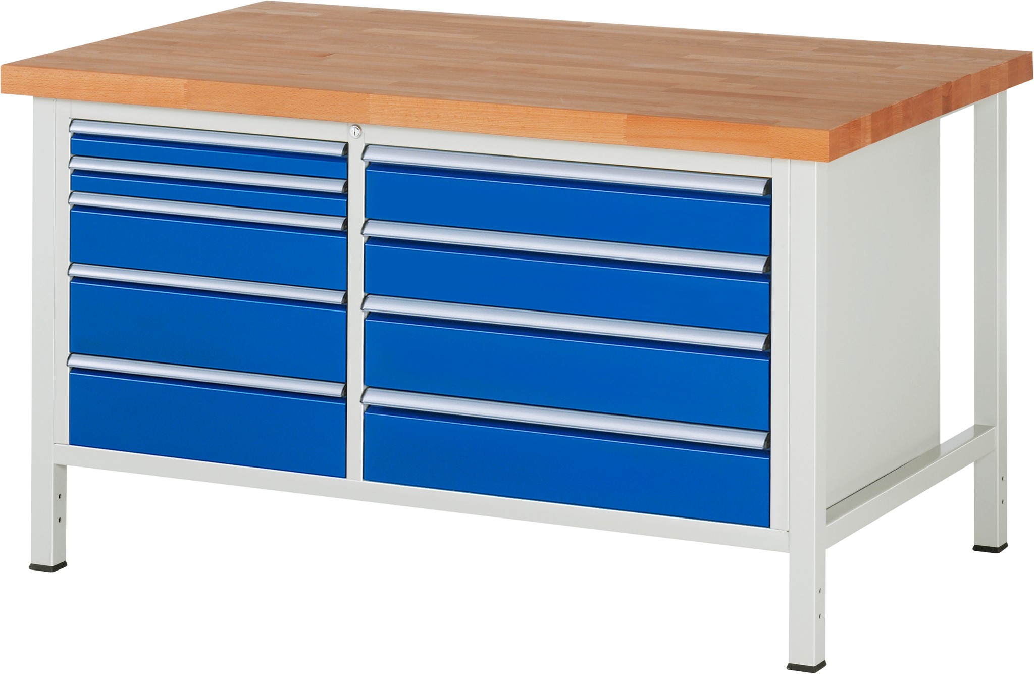 Werkbank Modell 8655, B 1500xT 900xH 840mm, Buche-Massiv-Platte 40mm