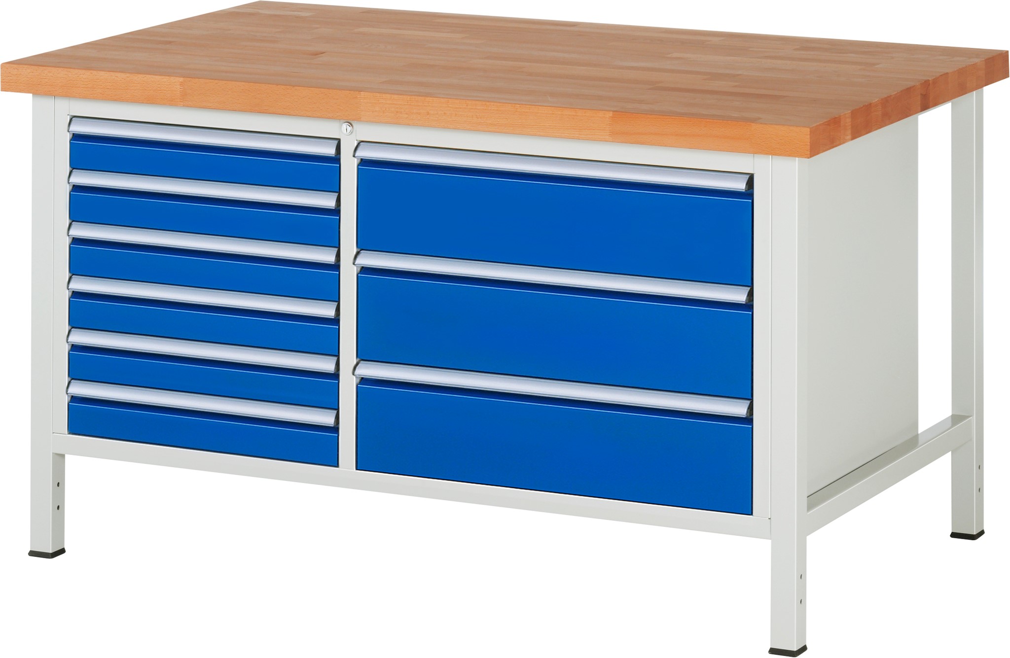 Werkbank Modell 8653, B 1500xT 900xH 840mm, Buche-Massiv-Platte 40mm