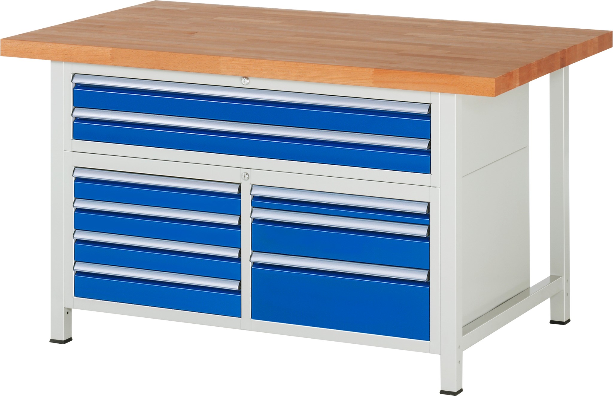 Werkbank Modell 8923, B 1500xT 900xH 840mm, Buche-Massiv-Platte 40mm