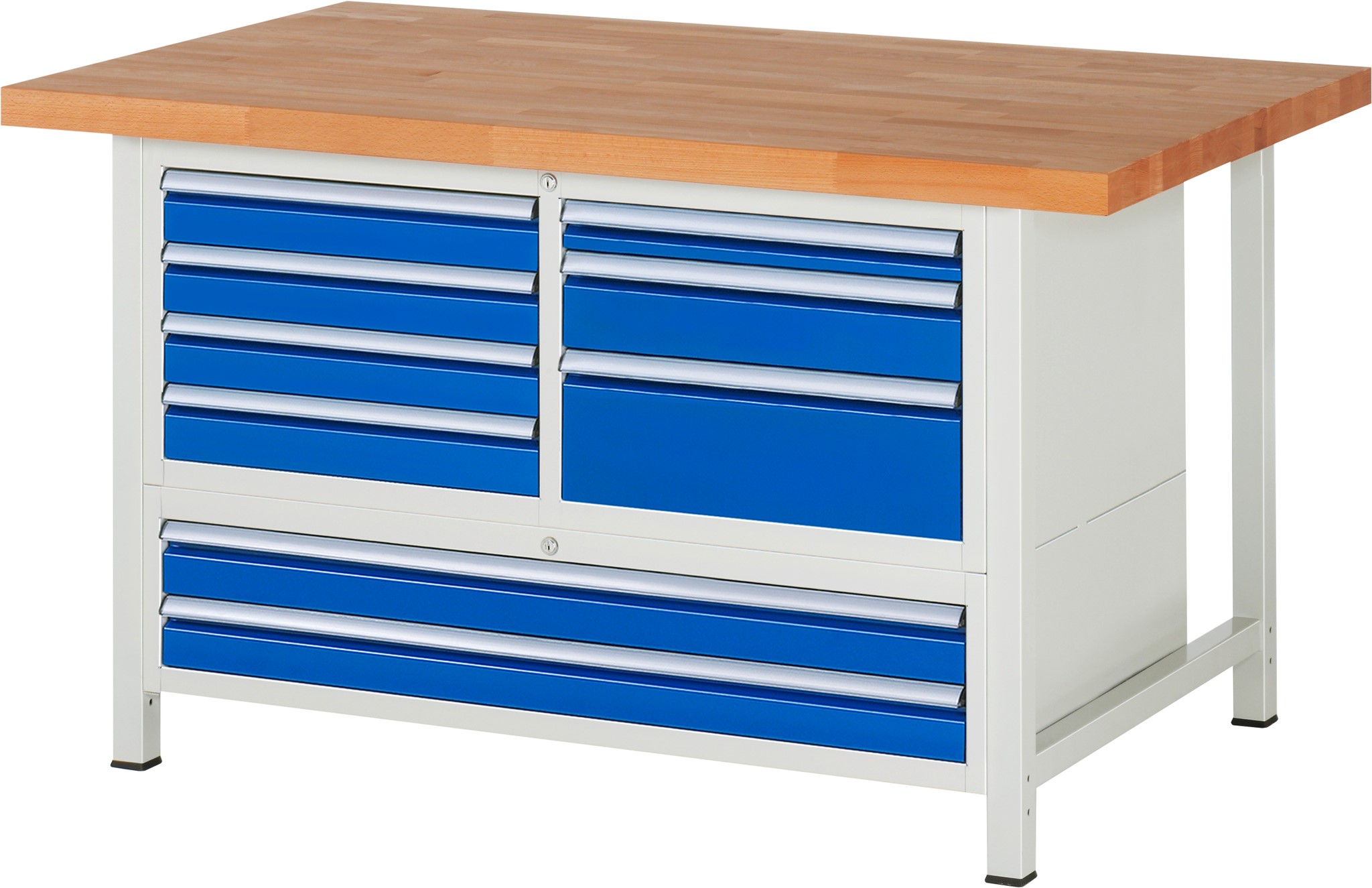 Werkbank Modell 8933, B 1500xT 900xH 840mm, Buche-Massiv-Platte 40mm