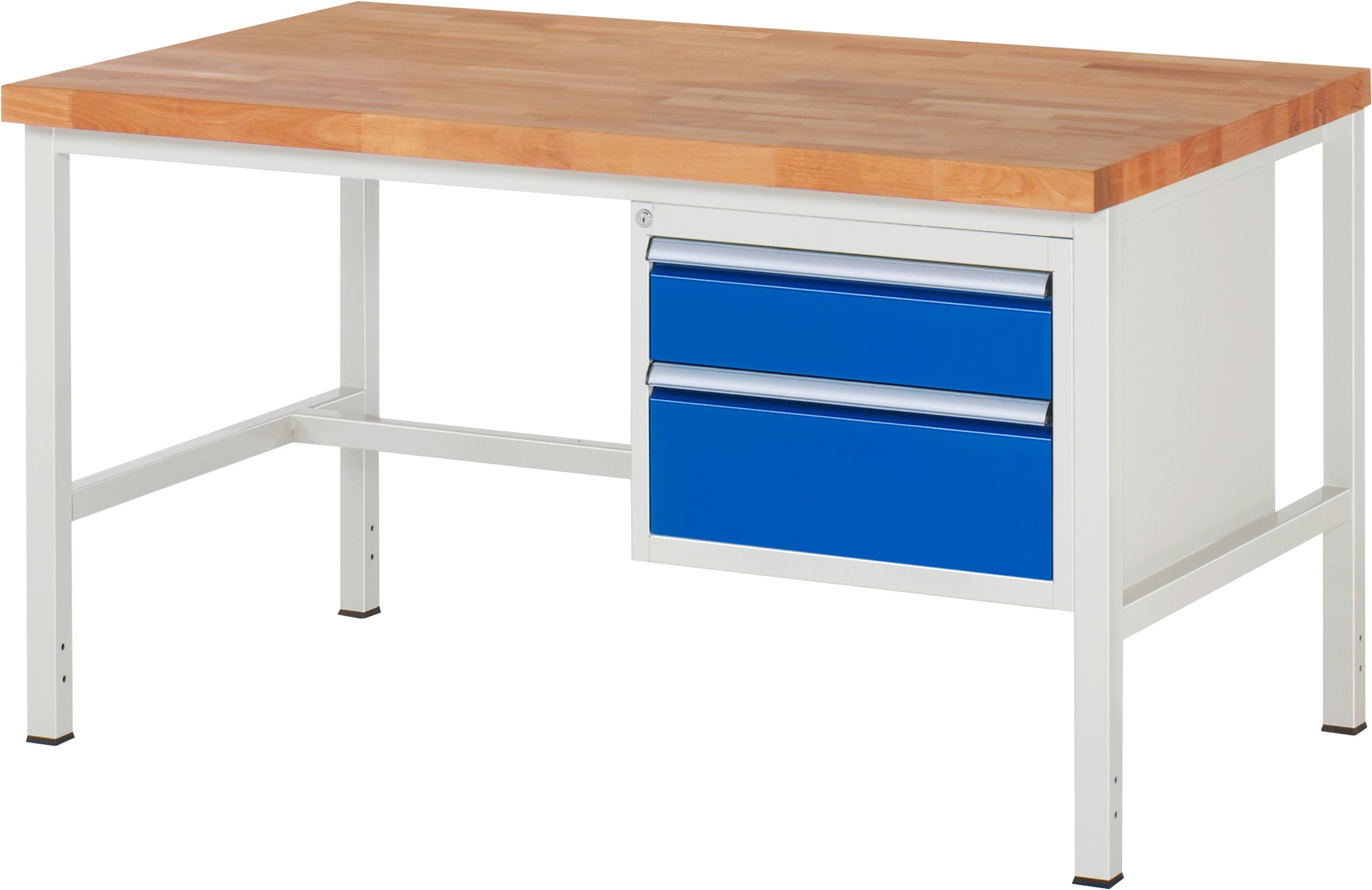 Werkbank Modell 8123, B 1500xT 900xH 840-1040mm, Buche-Massiv-Platte 40mm