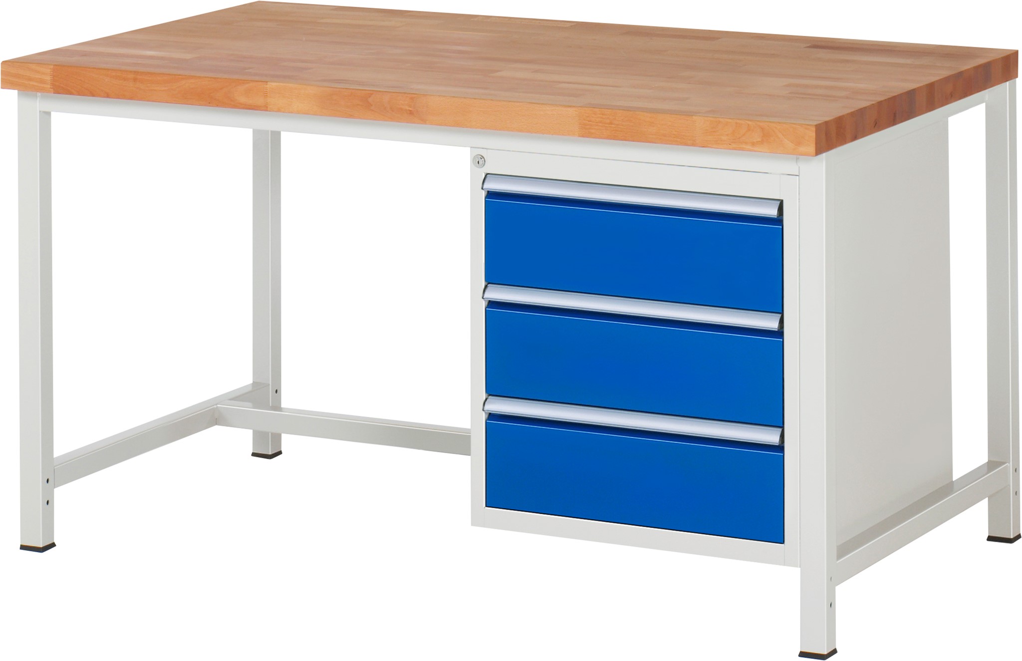 Werkbank Modell 8157, B 1500xT 900xH 840-1040mm, Buche-Massiv-Platte 40mm