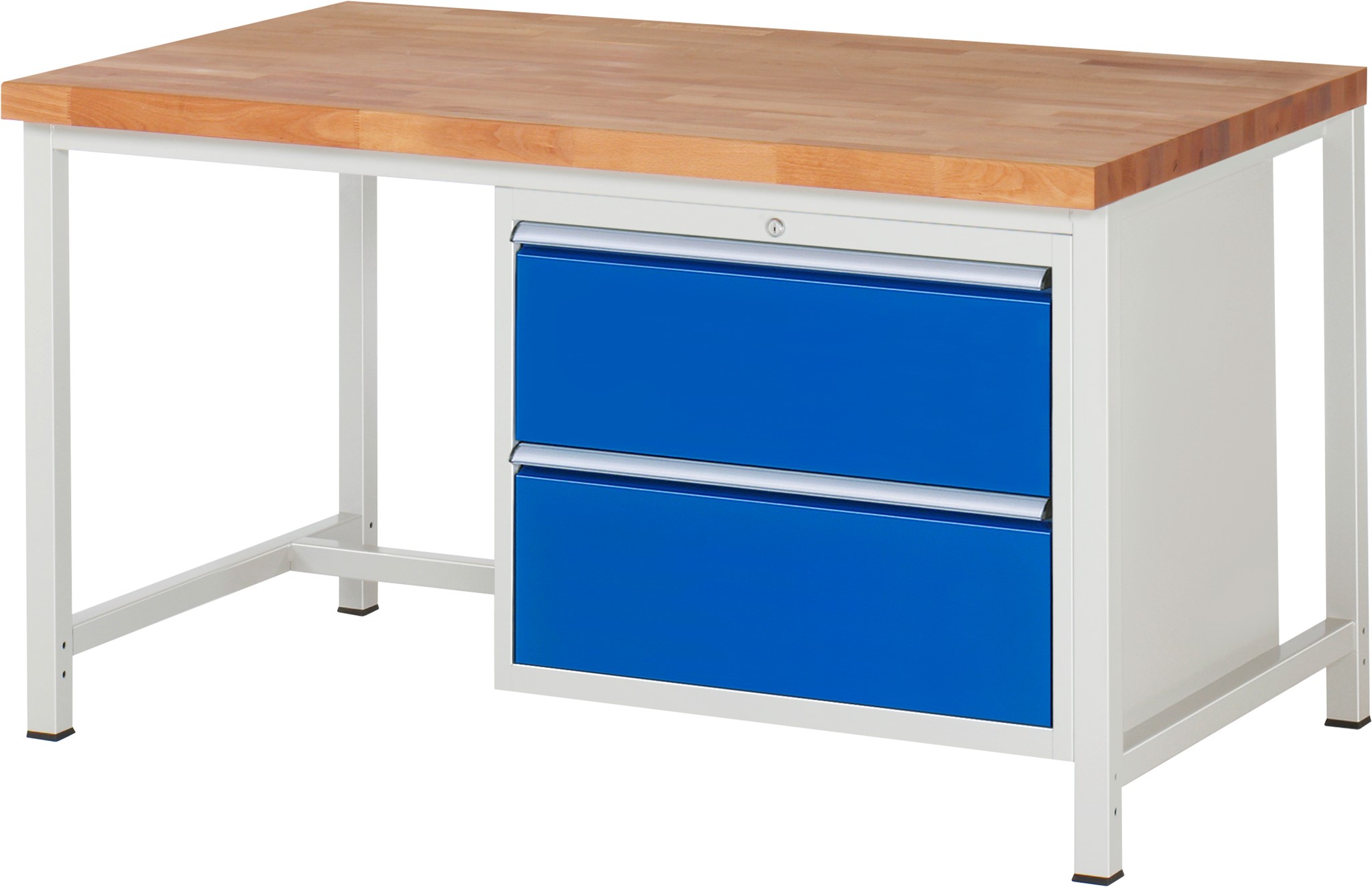 Werkbank Modell 8255, B 1500xT 900xH 840-1040mm, Buche-Massiv-Platte 40mm