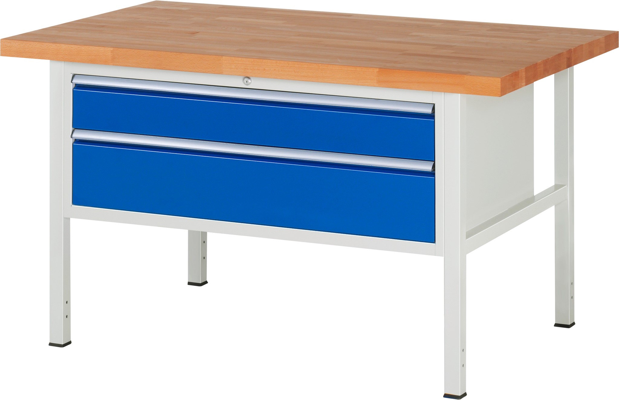 Werkbank Modell 8323, B 1500xT 900xH 840-1040mm, Buche-Massiv-Platte 40mm