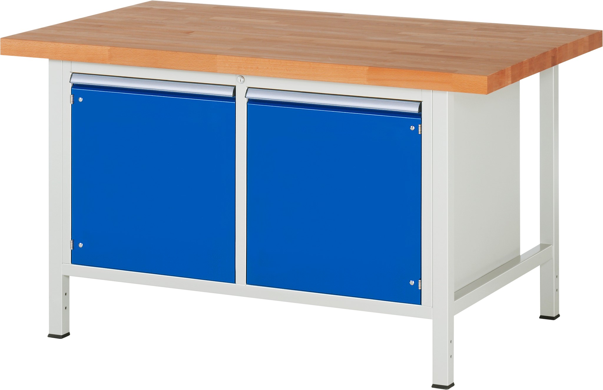 Werkbank Modell 8465, B 1500xT 900xH 840-1040mm, Buche-Massiv-Platte 40mm