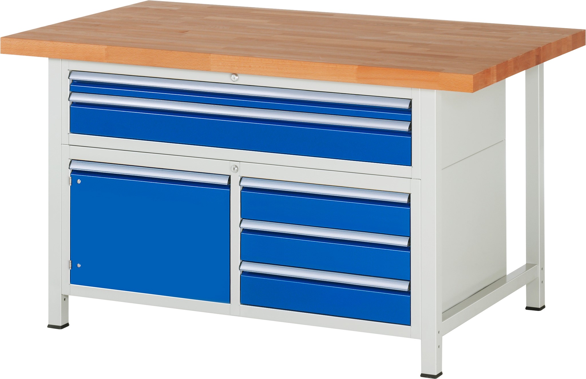 Werkbank Modell 8922, B 1500xT 900xH 840-1040mm, Buche-Massiv-Platte 40mm