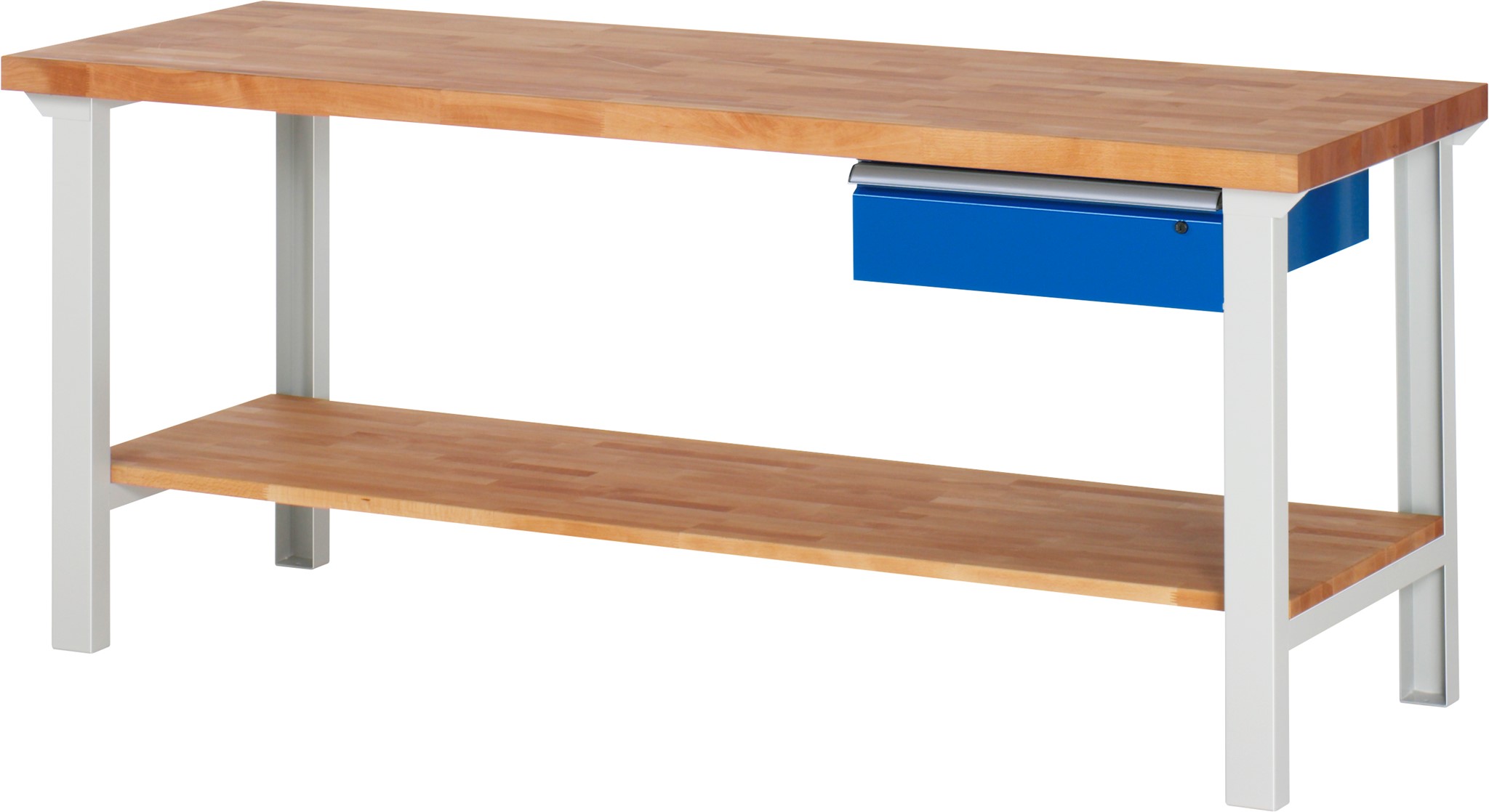 Werkbank Modell 7002, B 2000 x T 700 x H 840 mm, Buche-Massiv-Platte 40 mm