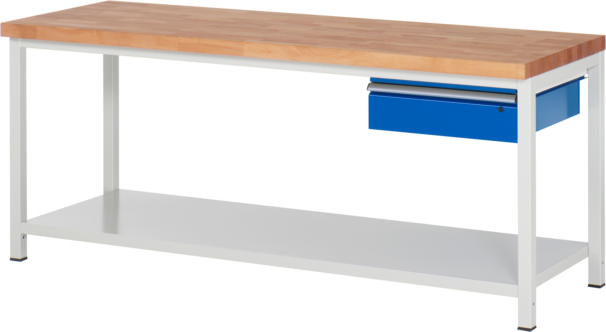 Werkbank fixe Höhe, B 2000xT 700xH 840mm, Buche-Massiv-Platte 40mm