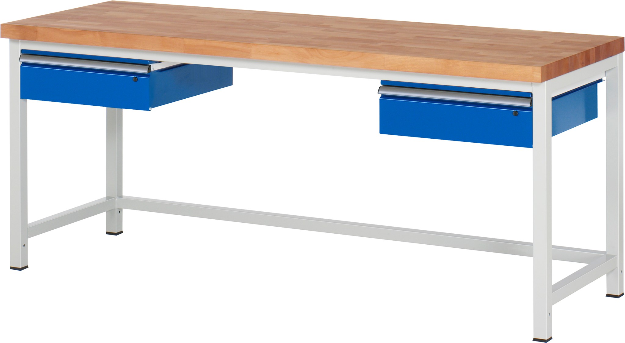 Werkbank fixe Höhe, B 2000xT 700xH 840mm, Buche-Massiv-Platte 40mm