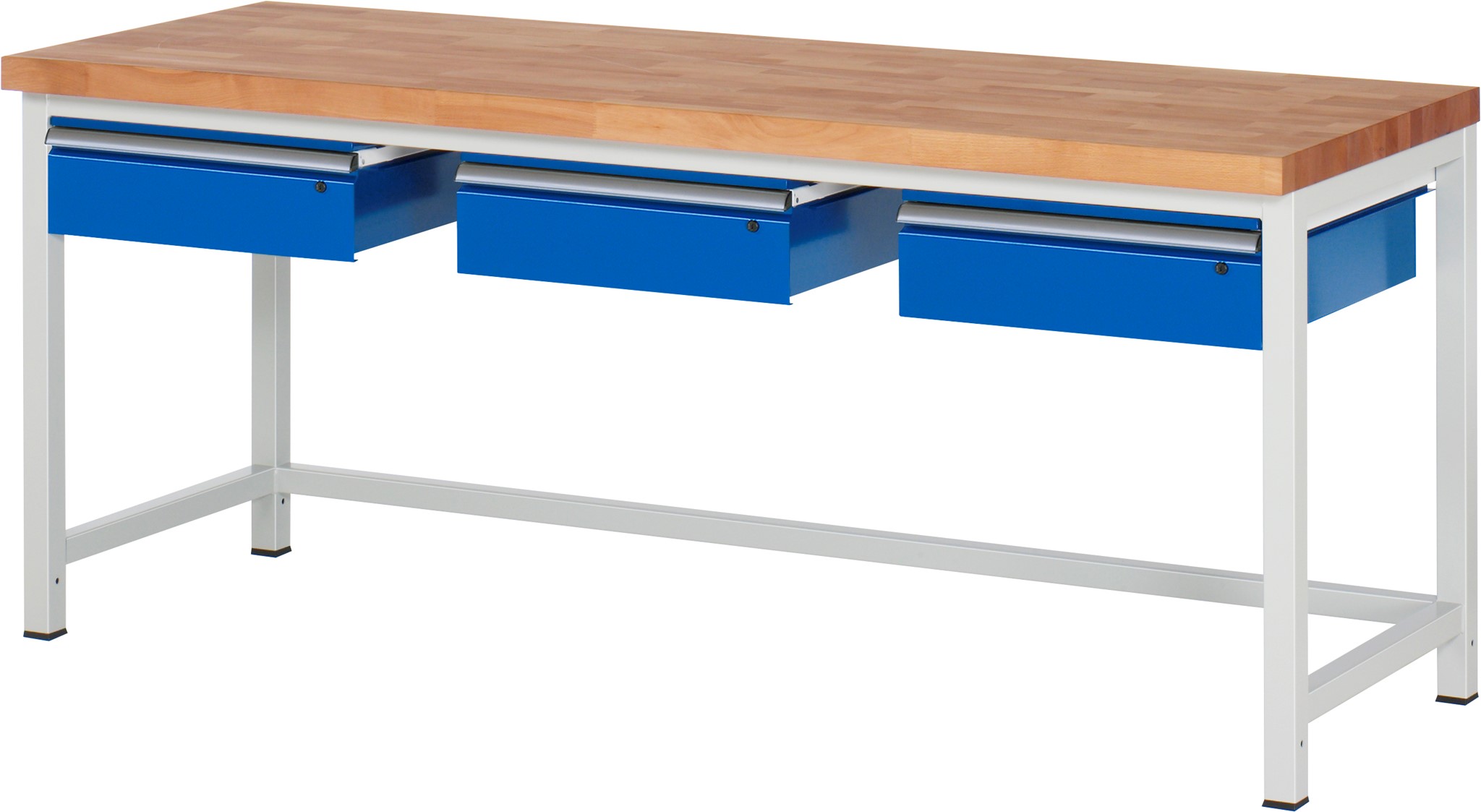 Werkbank Modell 8003, B 2000xT 700xH 840mm, Buche-Massiv-Platte 40mm