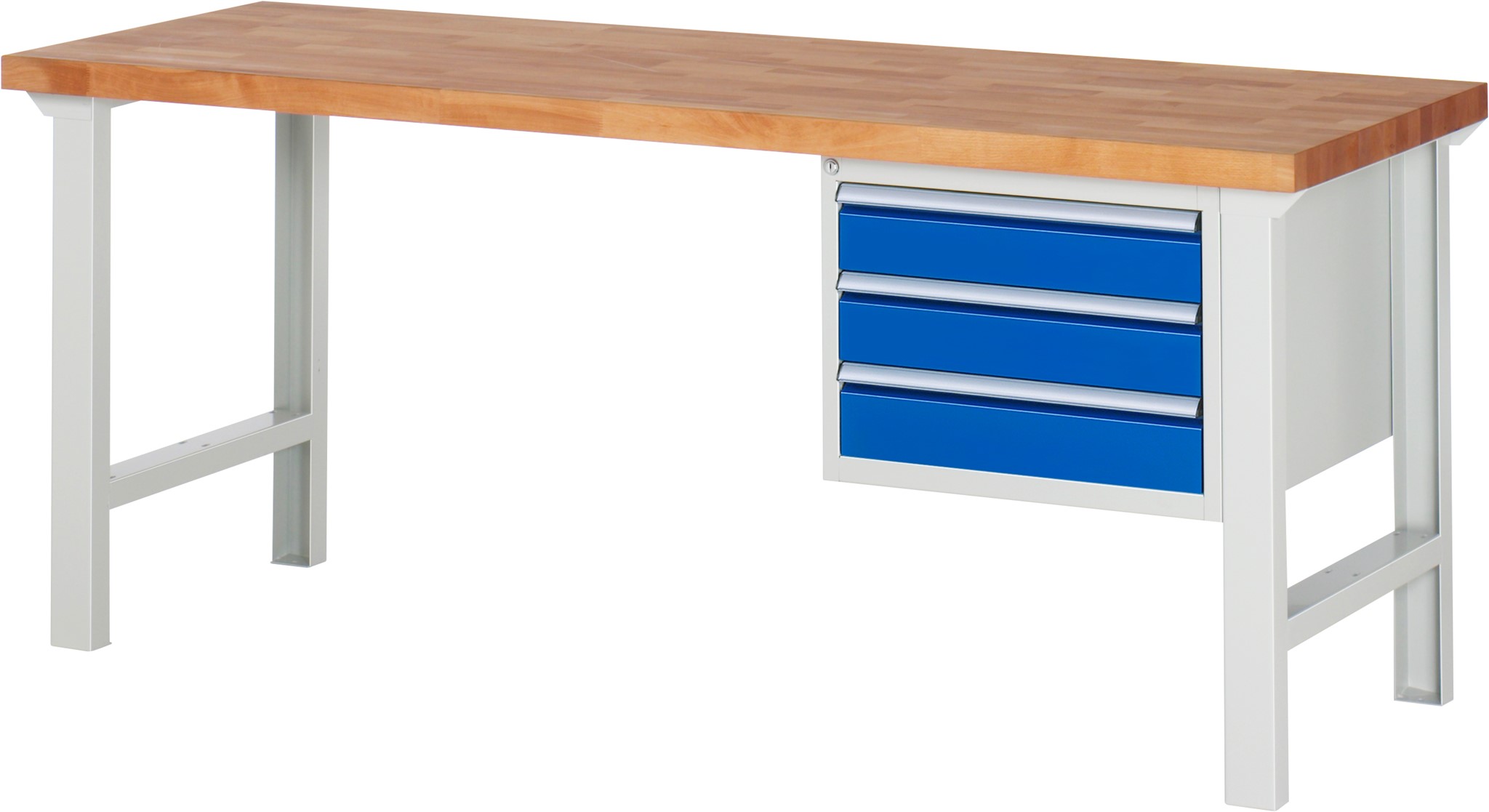 Werkbank Modell 7000, B 2000 x T 700 x H 840 mm, Buche-Massiv-Platte 40 mm