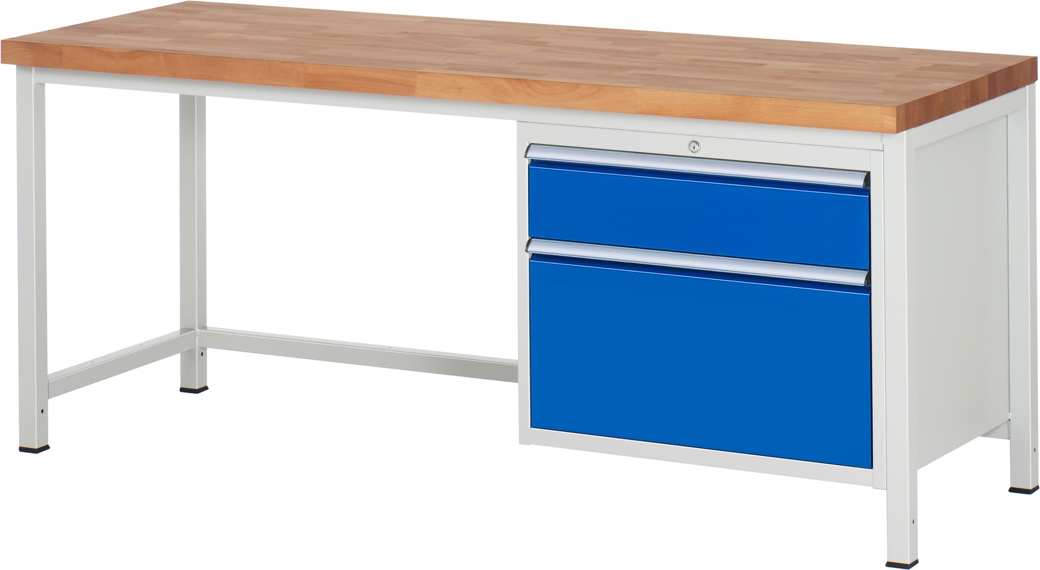 Werkbank Modell 8256, B 2000xT 700xH 840mm, Buche-Massiv-Platte 40mm