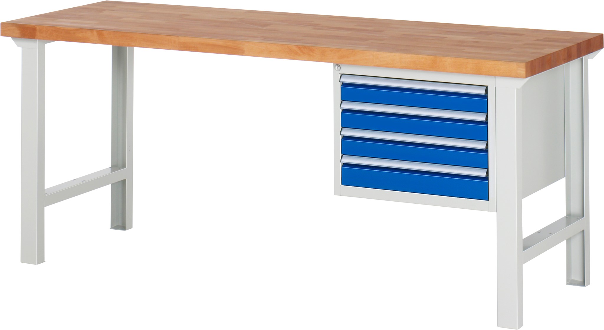 Werkbank Modell 7000, B 2000 x T 700 x H 840 mm, Buche-Massiv-Platte 40 mm