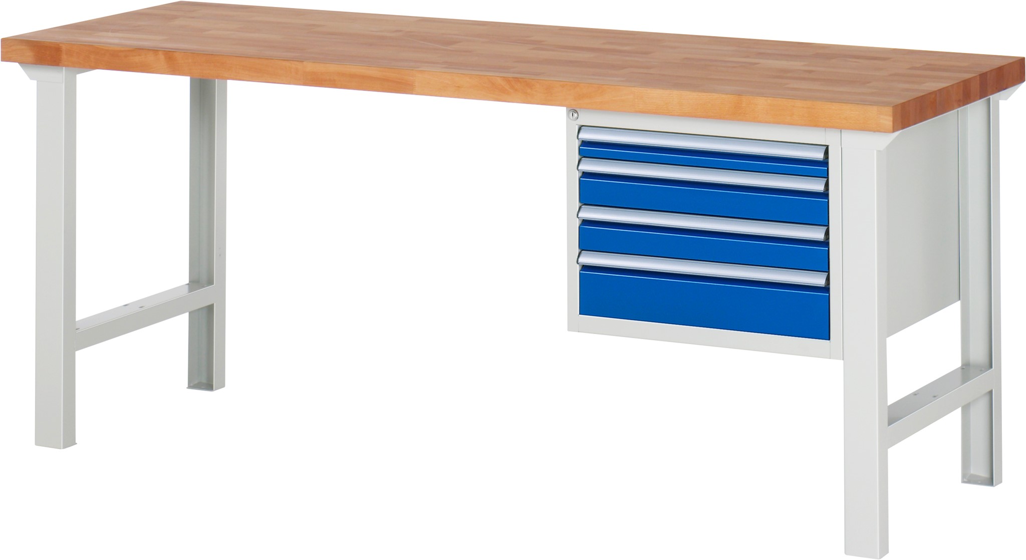 Werkbank Modell 7000, B 2000 x T 700 x H 840 mm, Buche-Massiv-Platte 40 mm