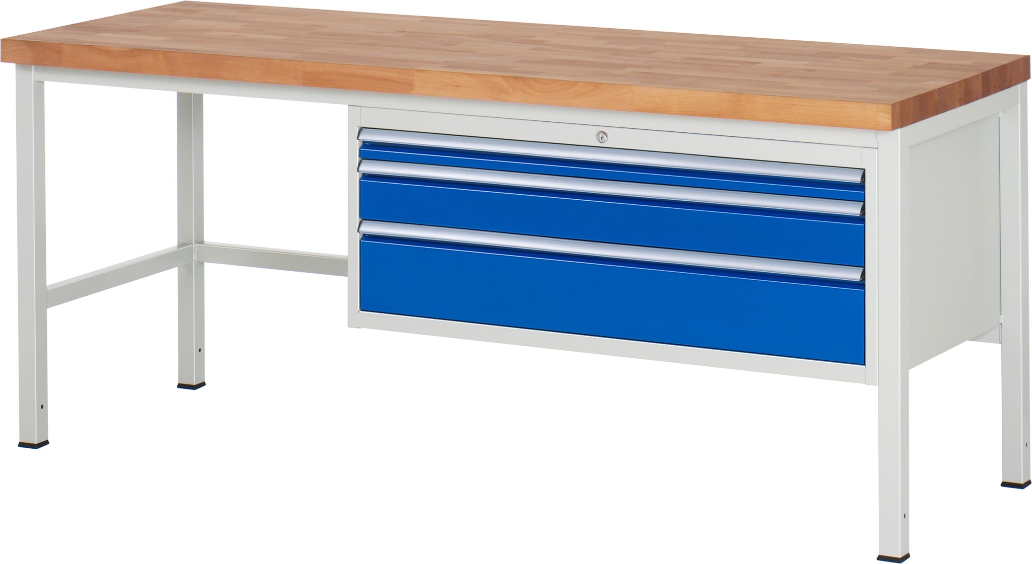 Werkbank Modell 8326, B 2000xT 700xH 840mm, Buche-Massiv-Platte 40mm