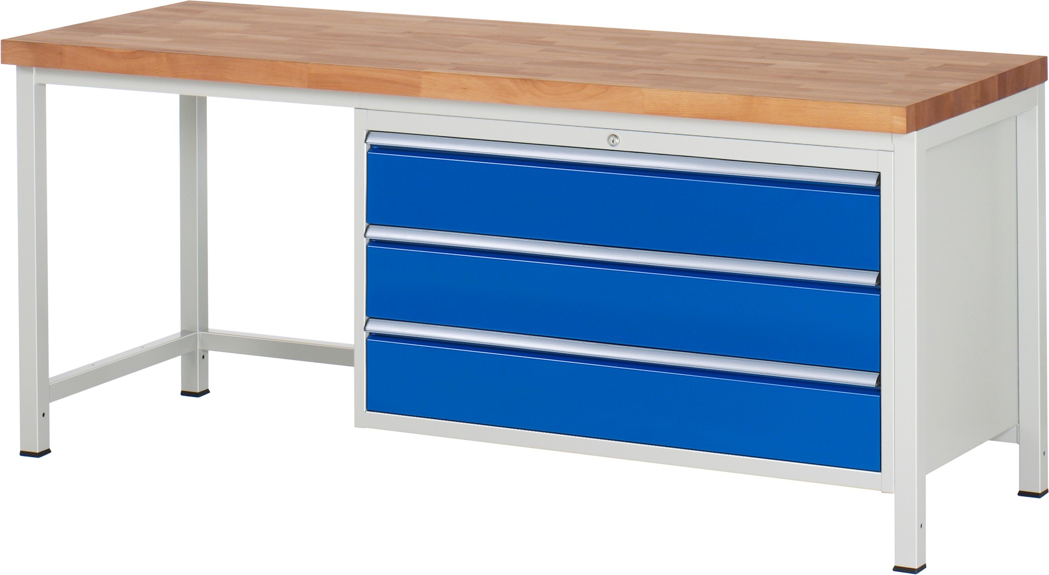 Werkbank Modell 8357, B 2000xT 700xH 840mm, Buche-Massiv-Platte 40mm