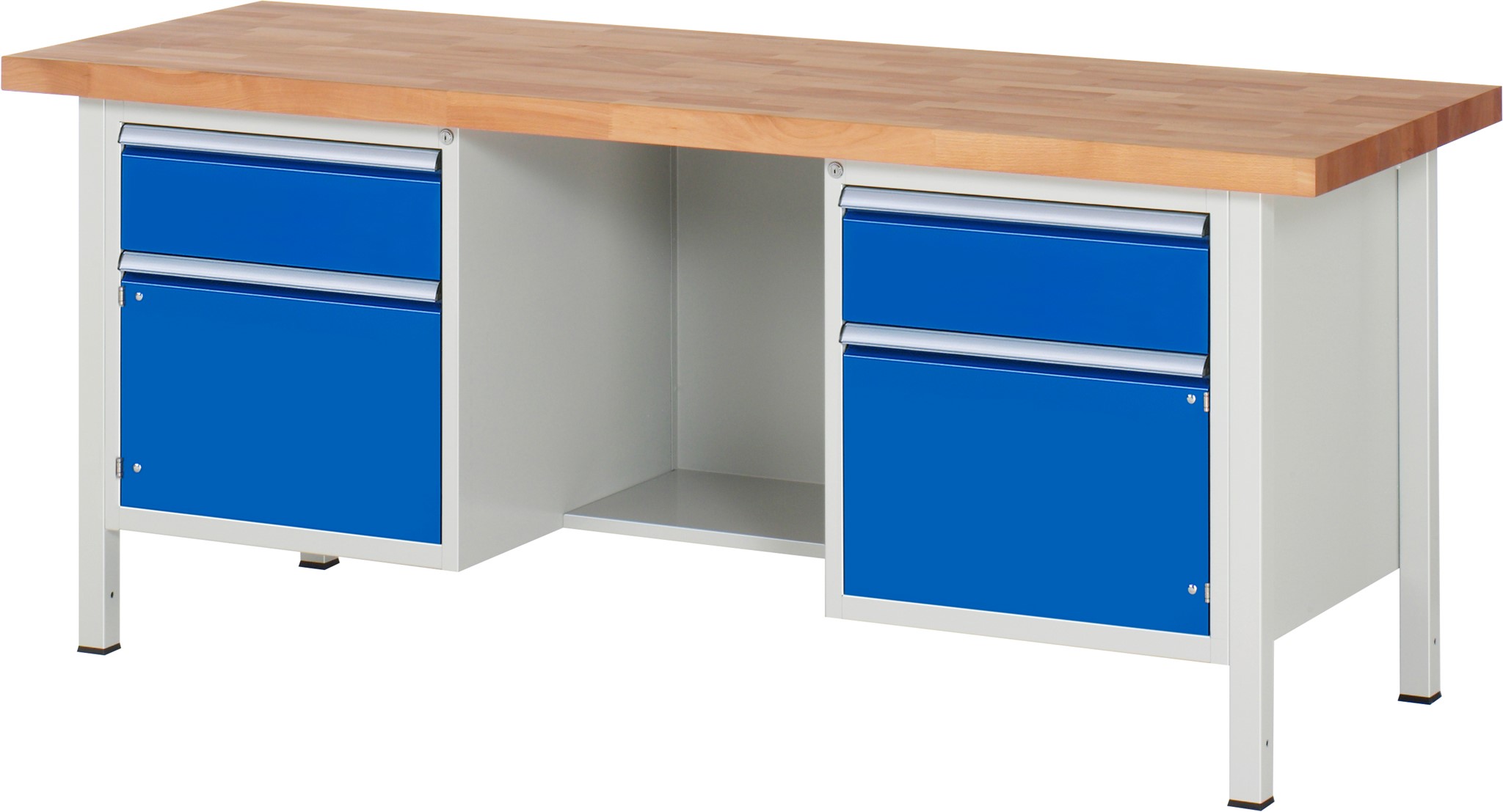 Werkbank Modell 8551, B 2000xT 700xH 840mm, Buche-Massiv-Platte 40mm