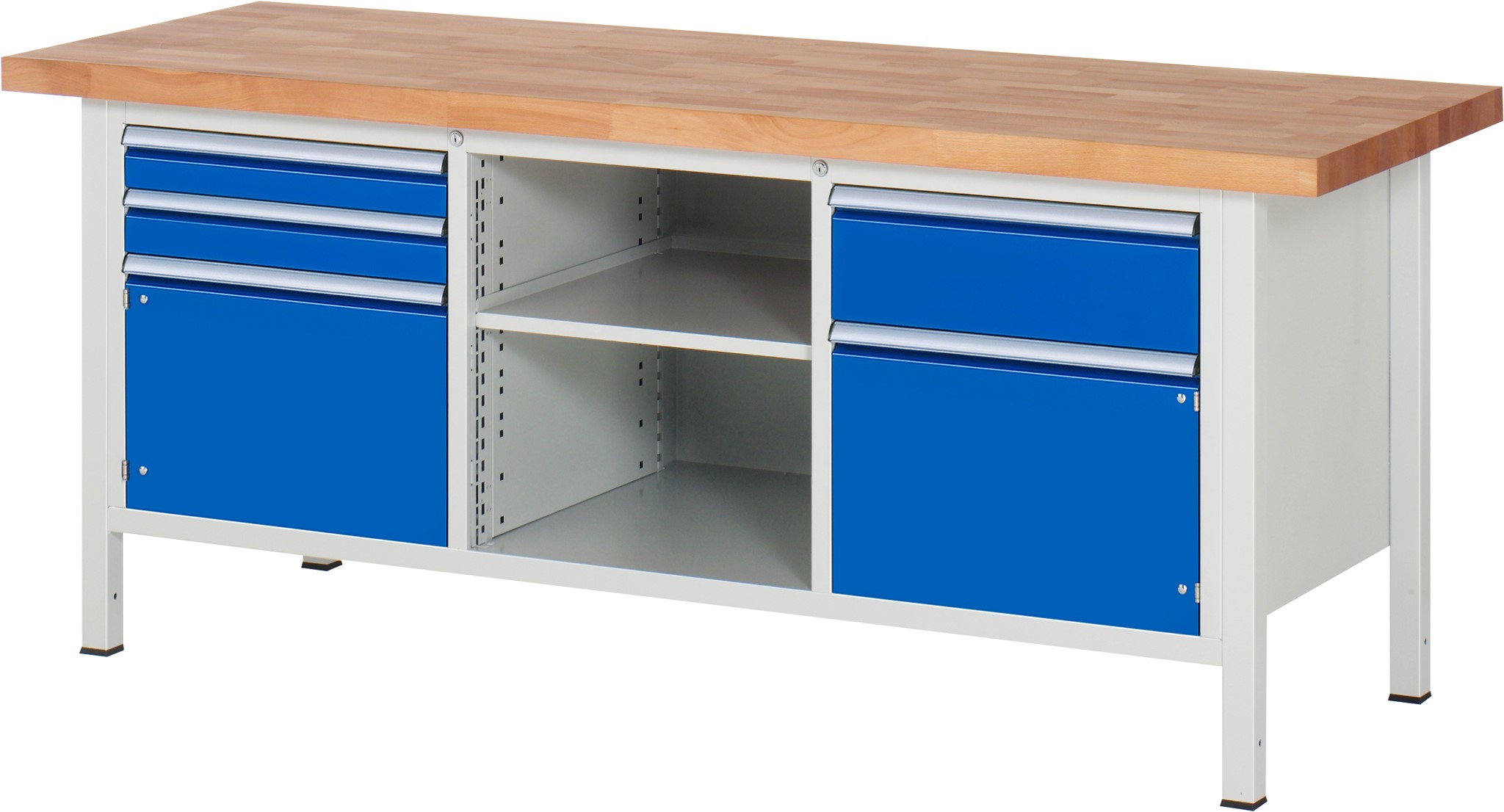 Werkbank Modell 8562, B 2000xT 700xH 840mm, Buche-Massiv-Platte 40mm