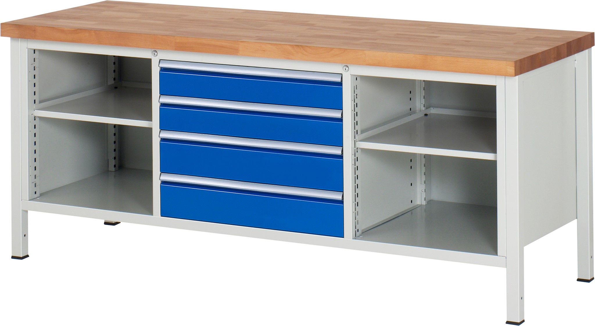 Werkbank Modell 8751, B 2000xT 700xH 840mm, Buche-Massiv-Platte 40mm