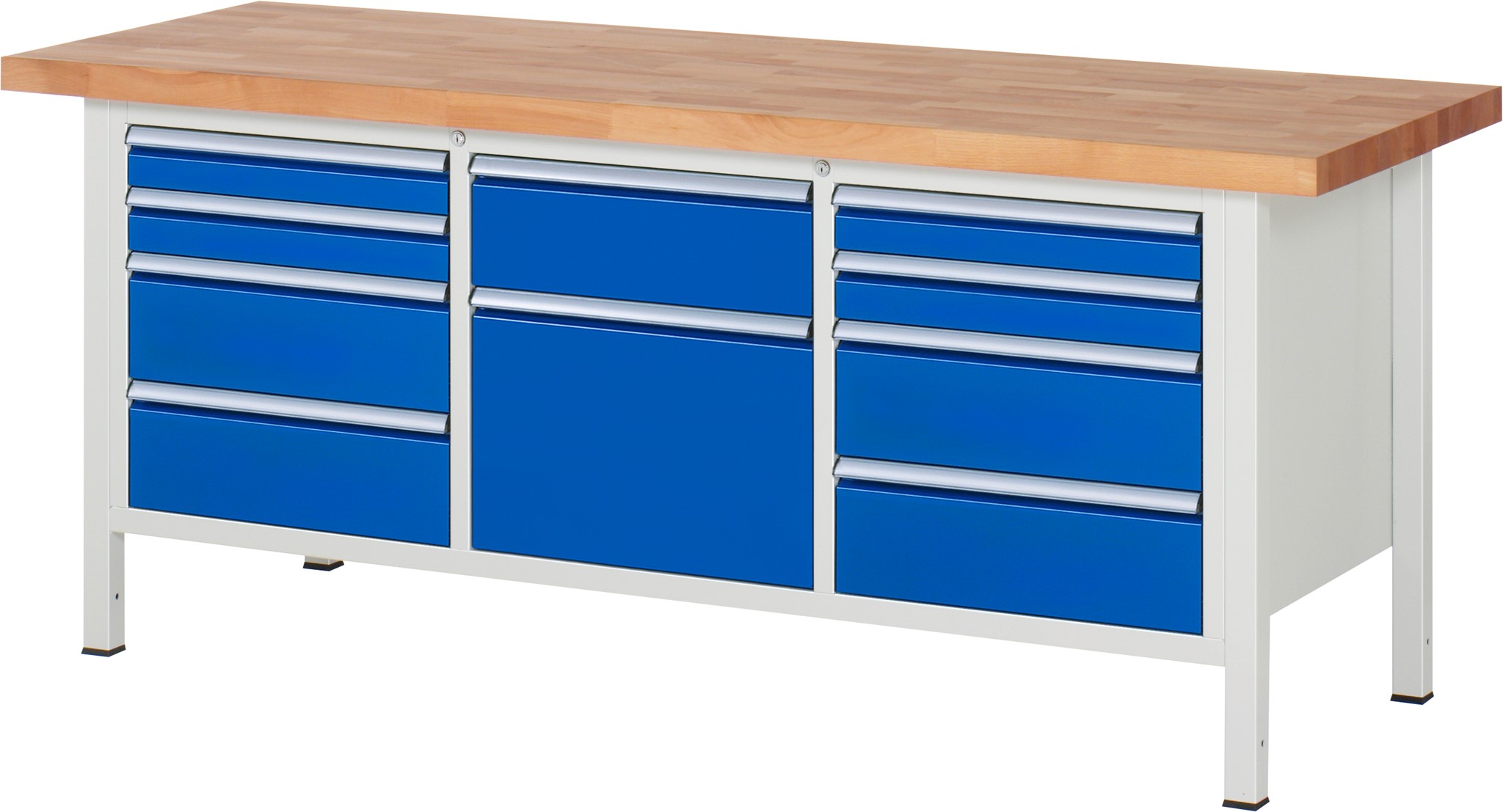 Werkbank Modell 8575, B 2000xT 700xH 840mm, Buche-Massiv-Platte 40mm