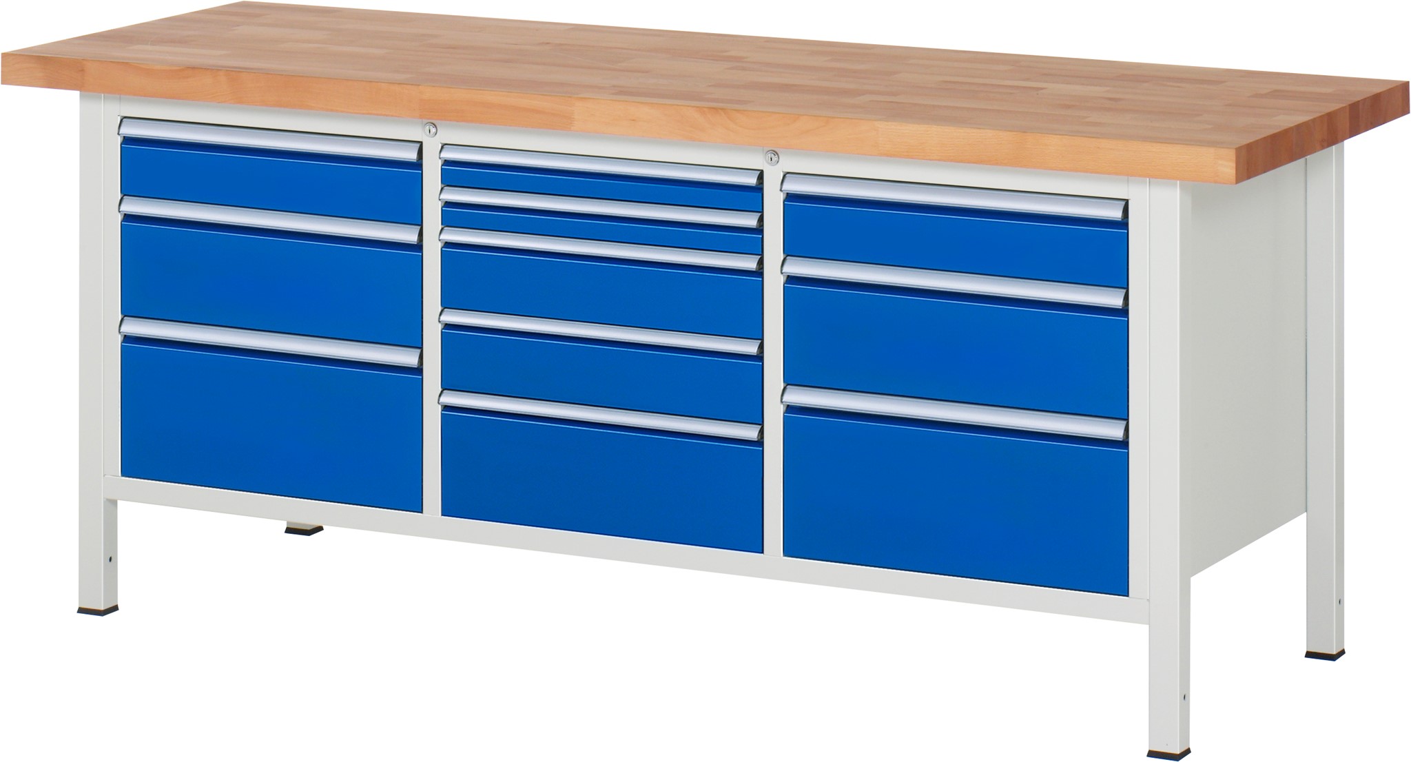 Werkbank Modell 8578, B 2000xT 700xH 840mm, Buche-Massiv-Platte 40mm