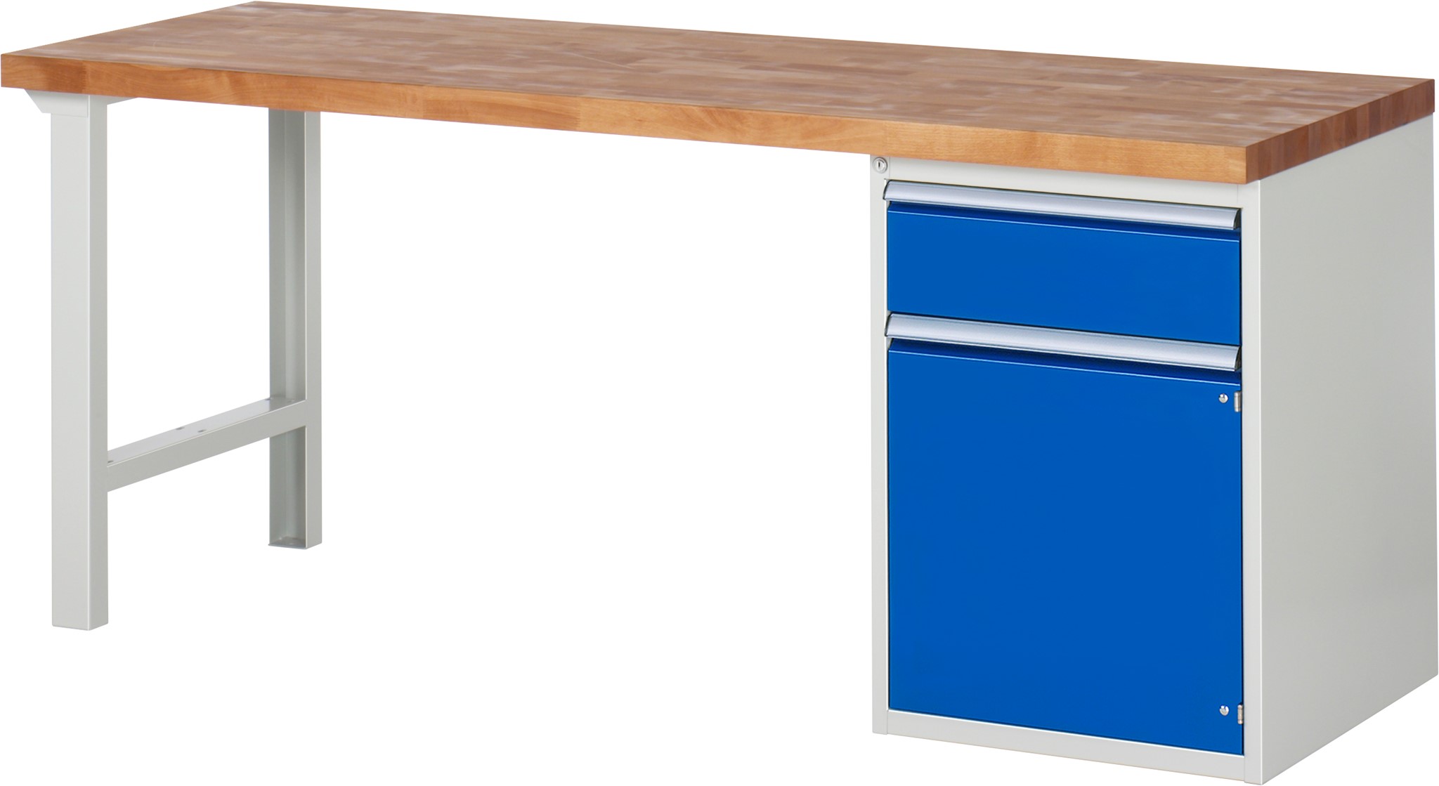 Werkbank Modell 7502, B 2000 x T 700 x H 840 mm, Buche-Massiv-Platte 40 mm