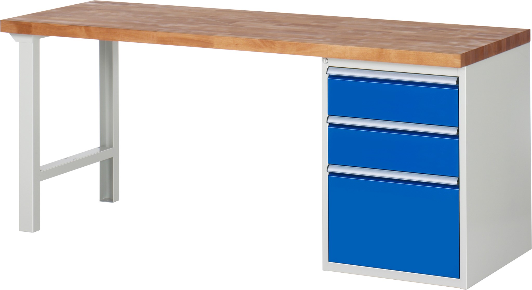 Werkbank Modell 7507, B 2000 x T 700 x H 840 mm, Buche-Massiv-Platte 40 mm