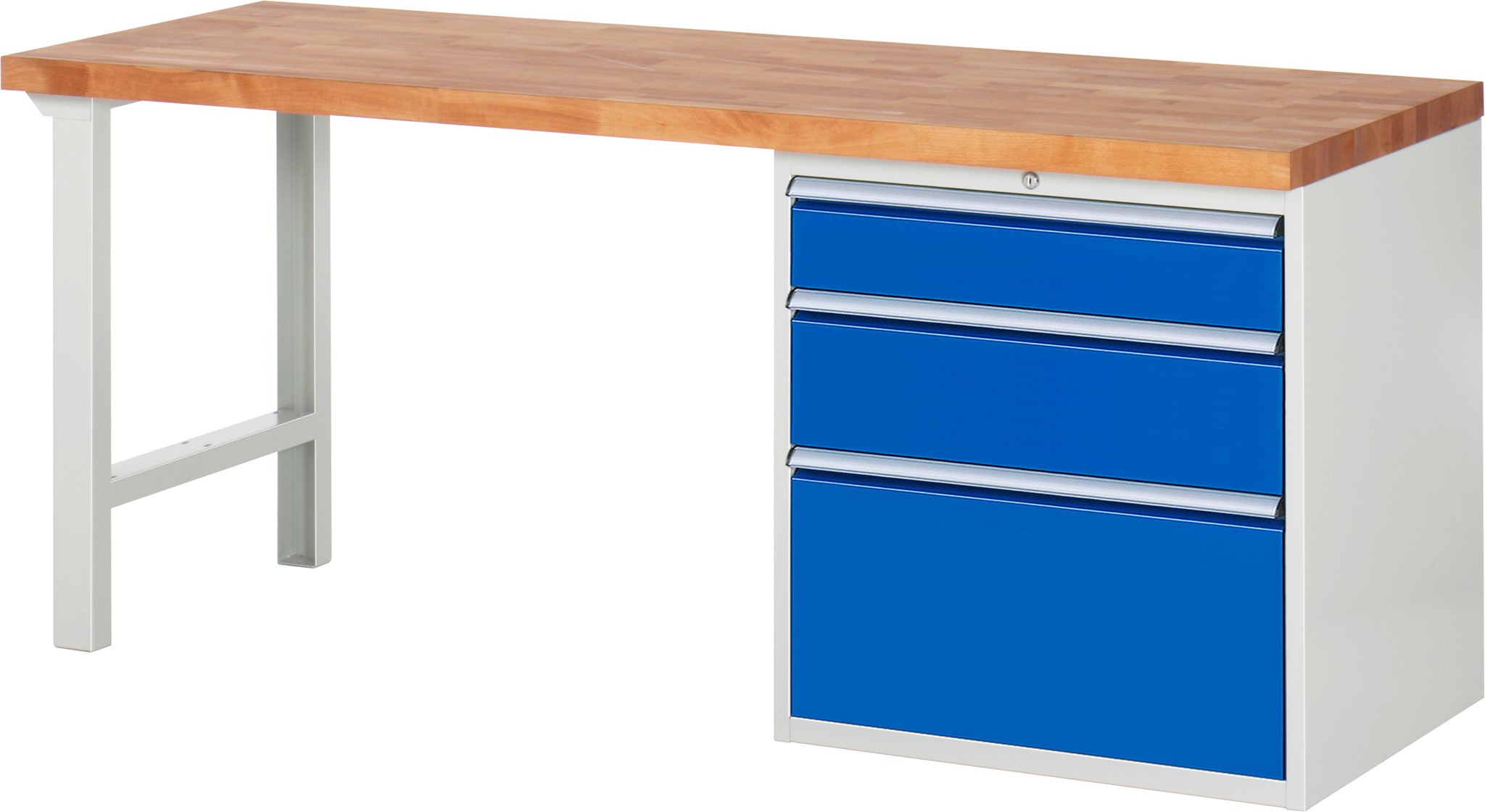 Werkbank Modell 7608, B 2000xT 700xH 840mm, Buche-Massiv-Platte 40 mm